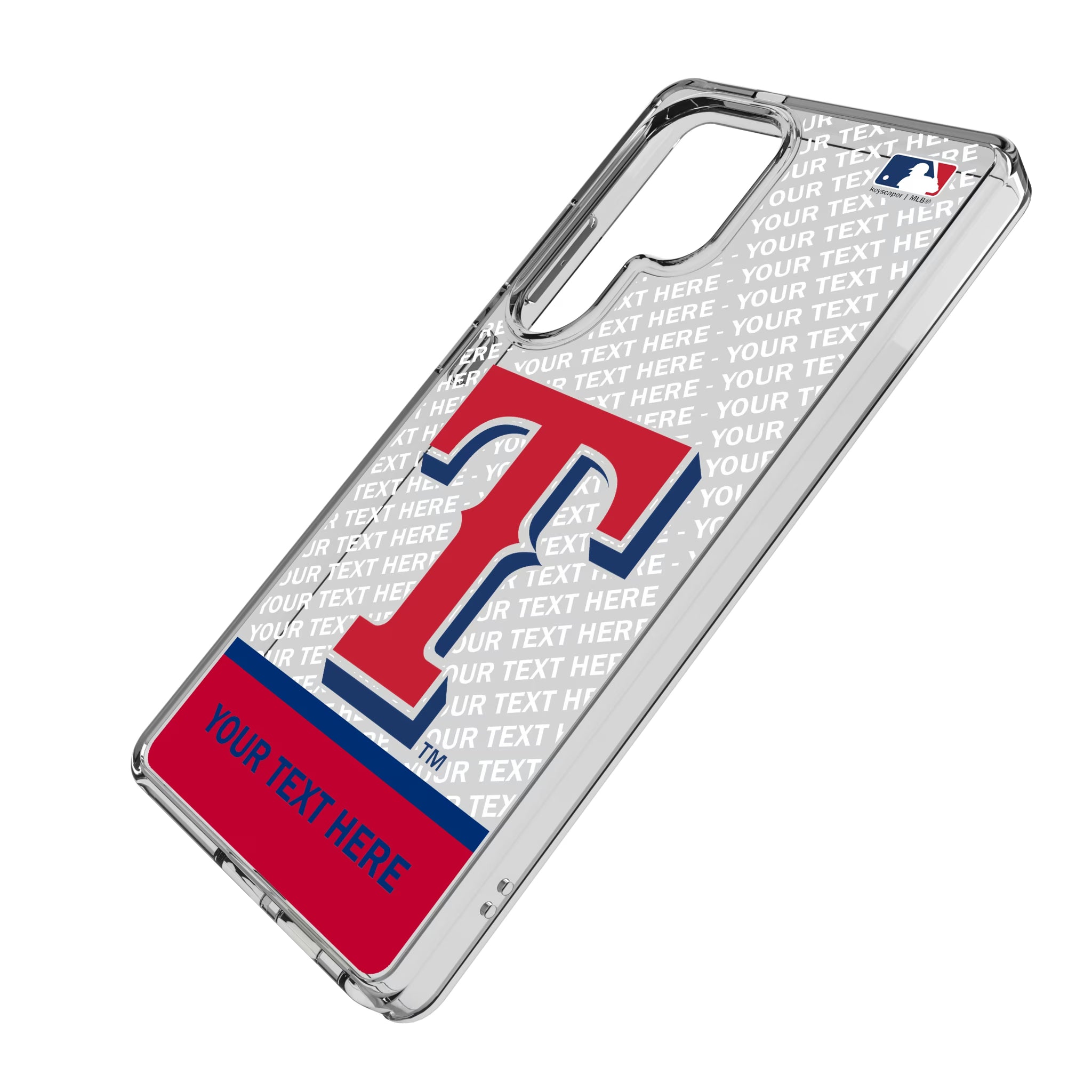 Texas Rangers Personalized EndZone Plus Galaxy Clear Phone Case for Samsung Galaxy - Isometric View