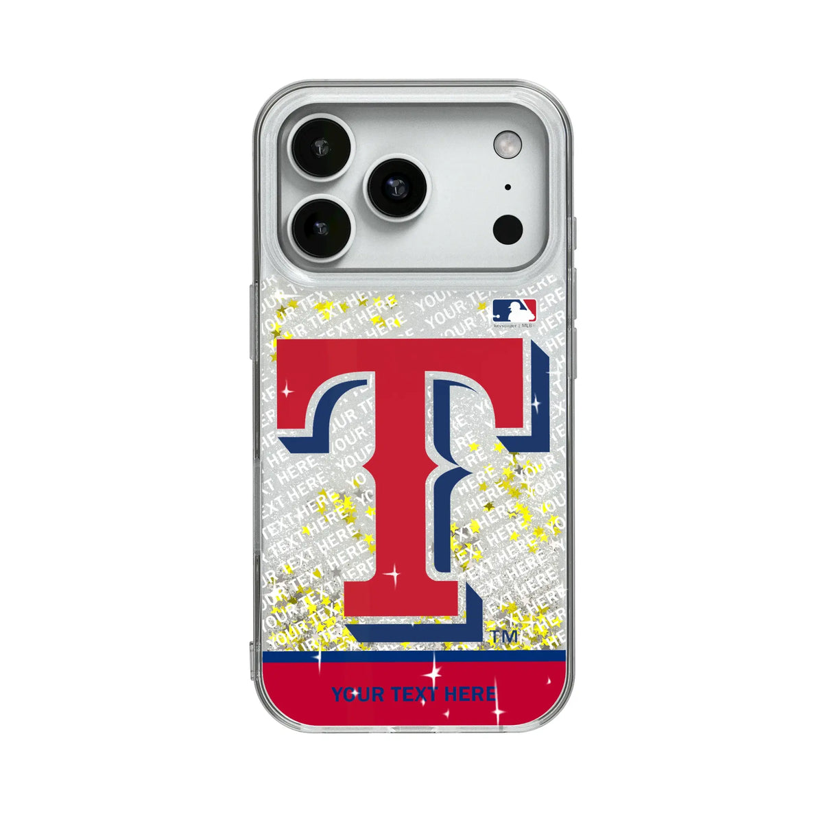 Texas Rangers Personalized EndZone Plus Glitter Phone Case for Apple iPhone