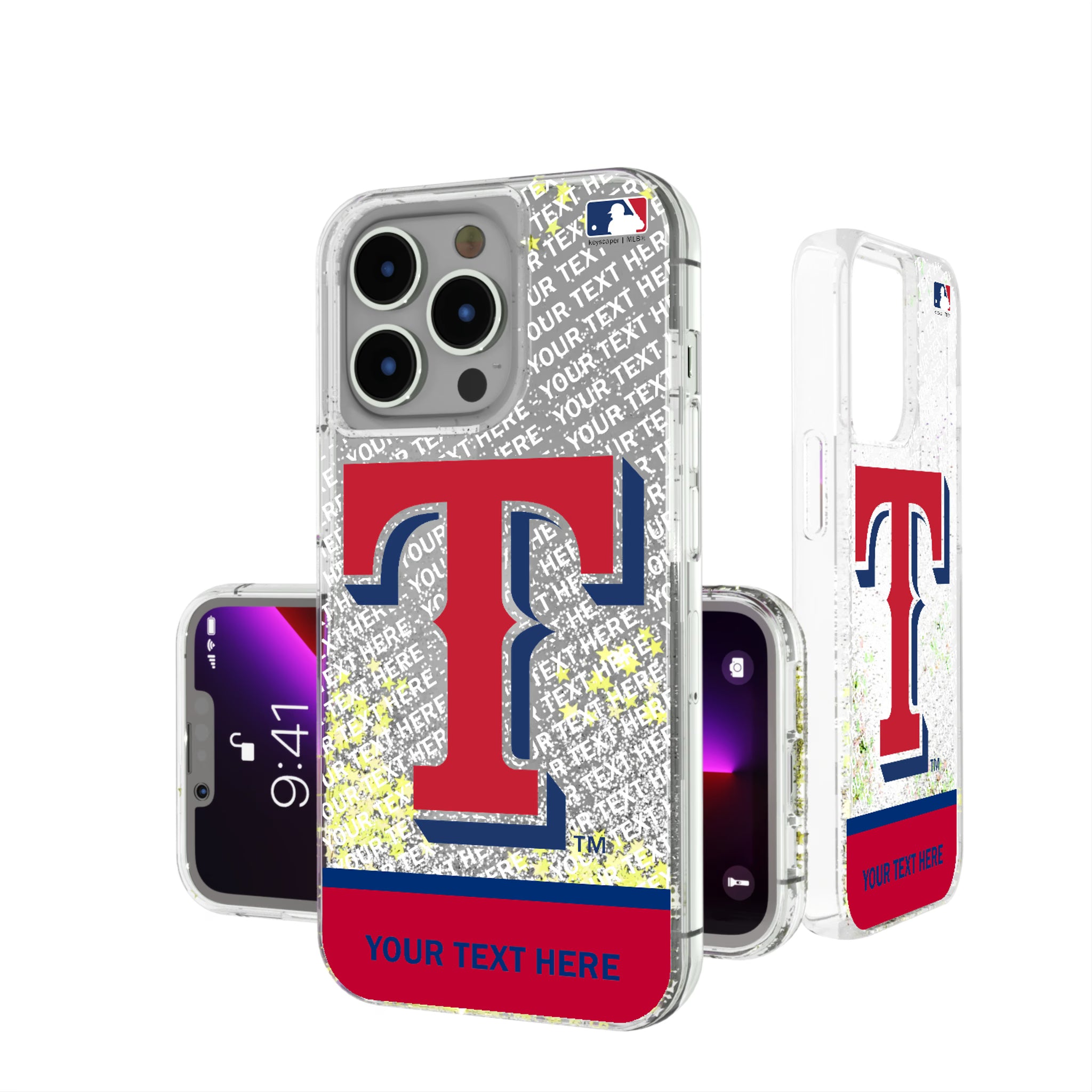 Texas Rangers Personalized EndZone Plus iPhone Glitter Phone Case for Apple iPhone