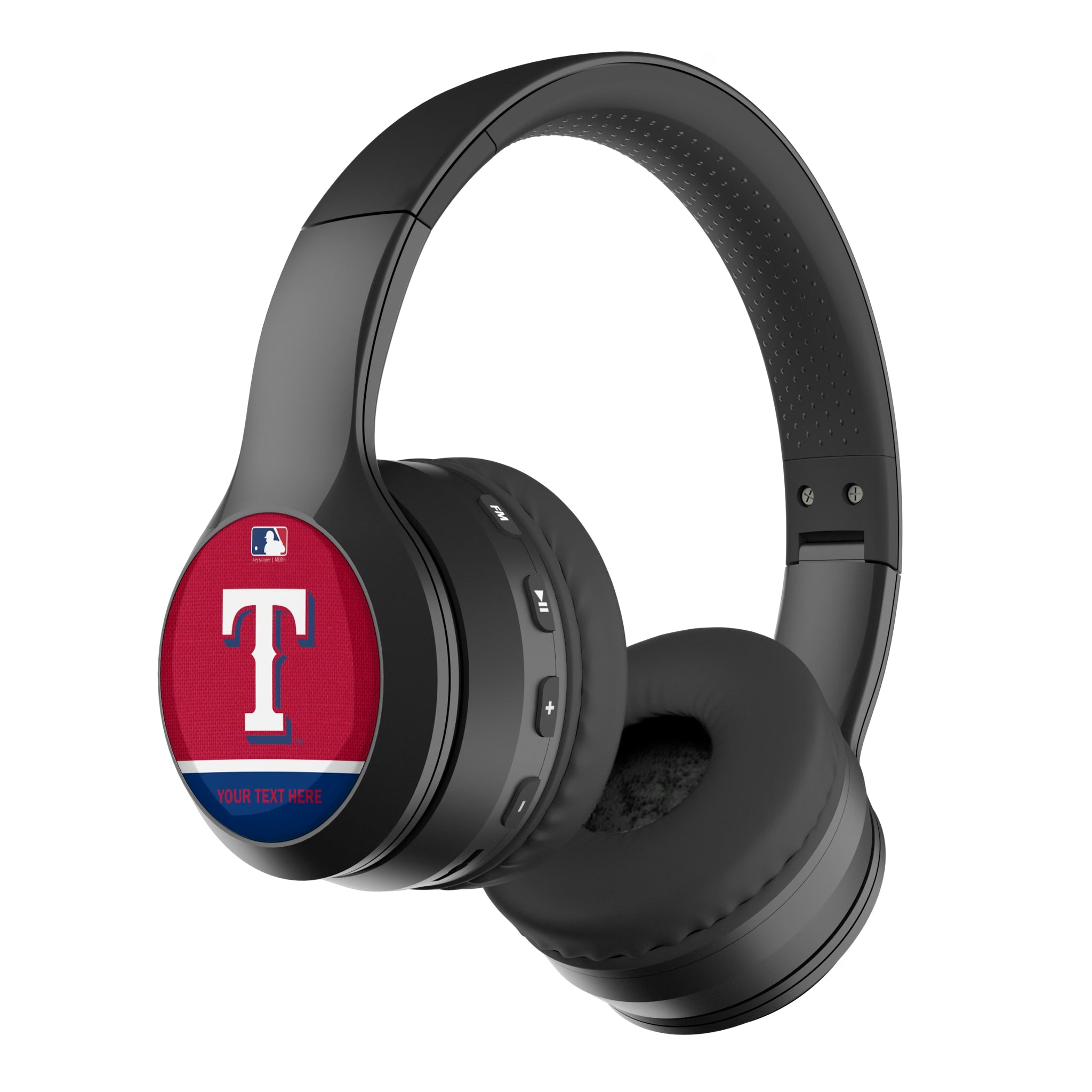 Texas Rangers Personalized Endzone Solid Wireless Over-Ear BT Headphones With Case