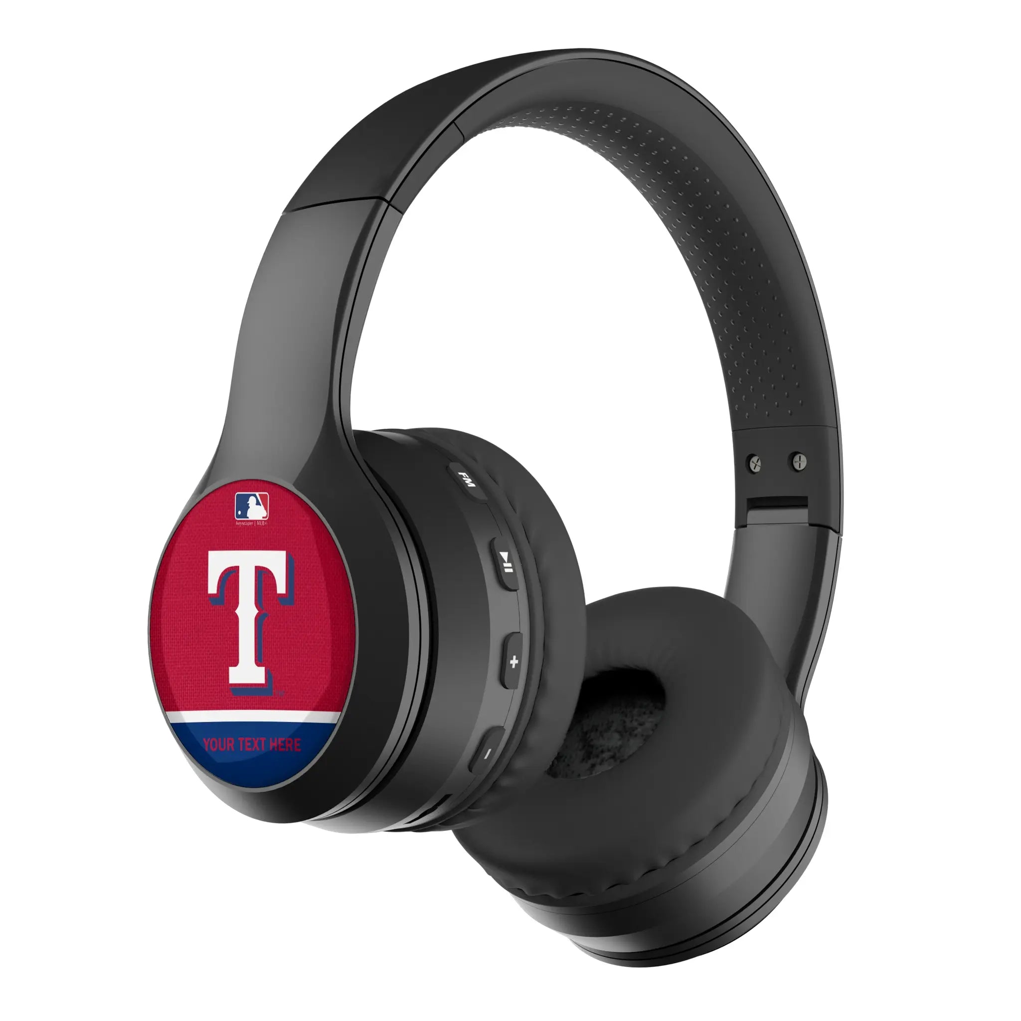 Texas Rangers Personalized Endzone Solid Wireless Over-Ear BT Headphones With Case
