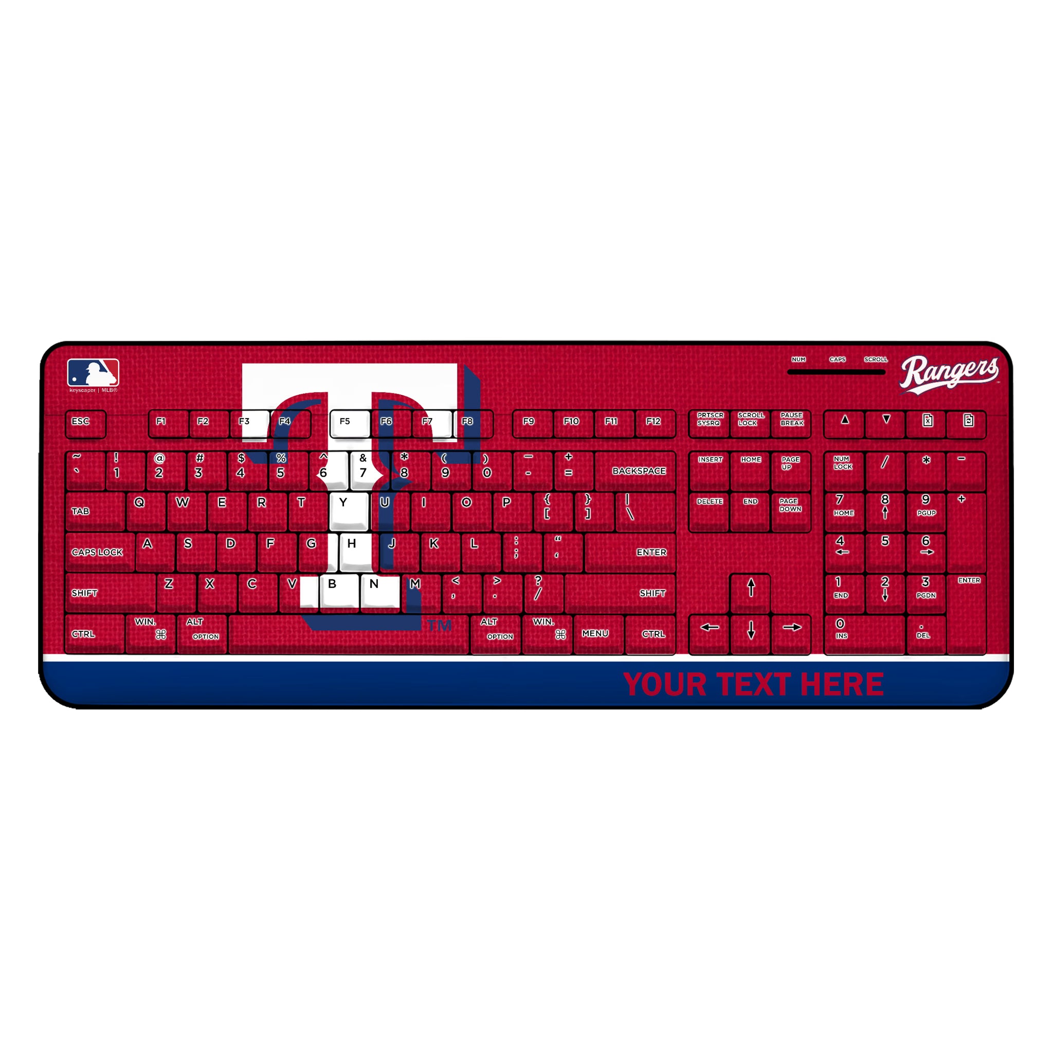 Texas Rangers Personalized Endzone Solid Wireless USB Keyboard