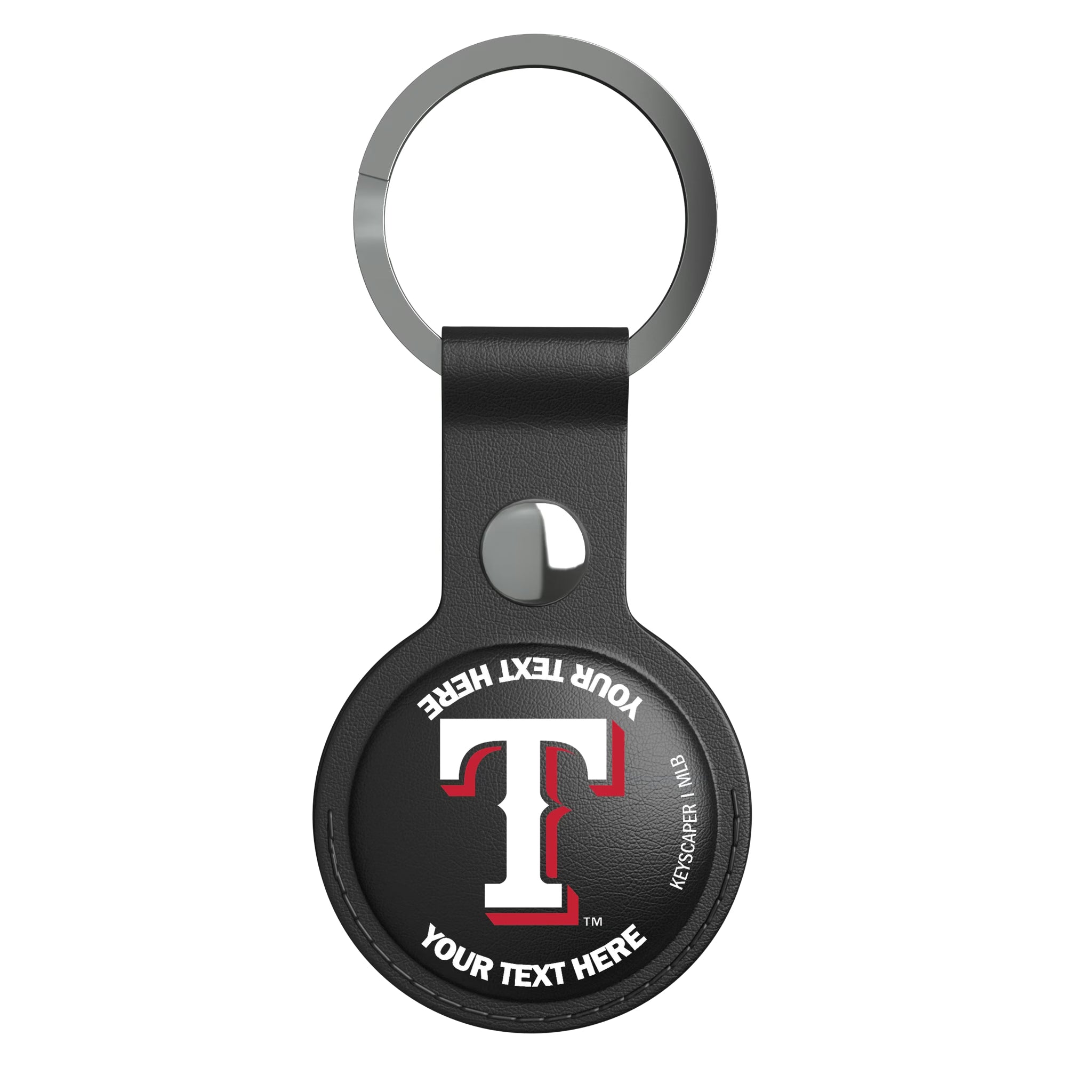 Texas Rangers Personalized Insignia AirTag Black Airtag Holder