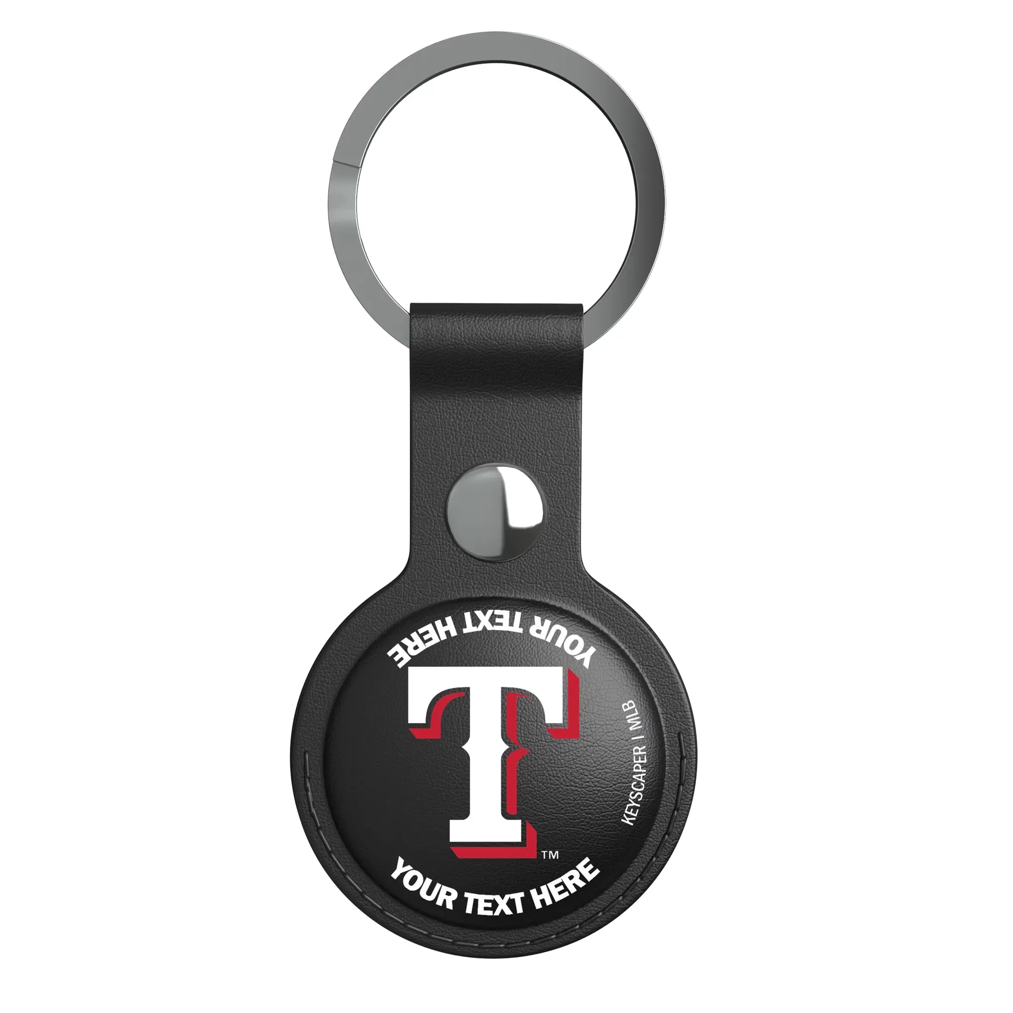 Texas Rangers Personalized Insignia AirTag Black Airtag Holder