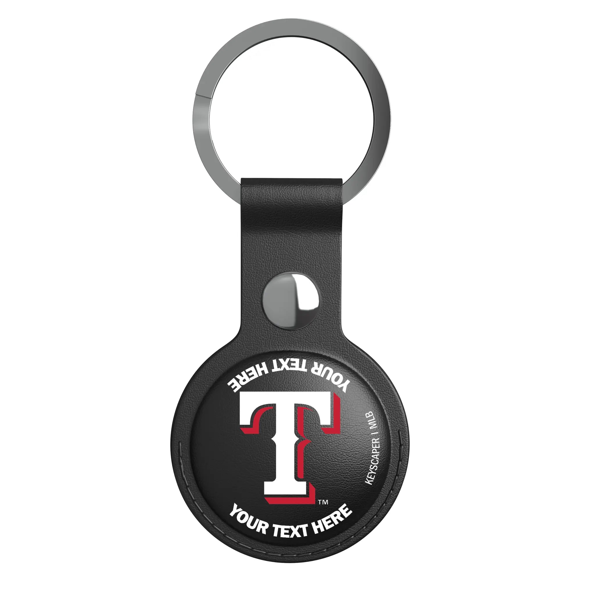 Texas Rangers Personalized Insignia AirTag Black Airtag Holder