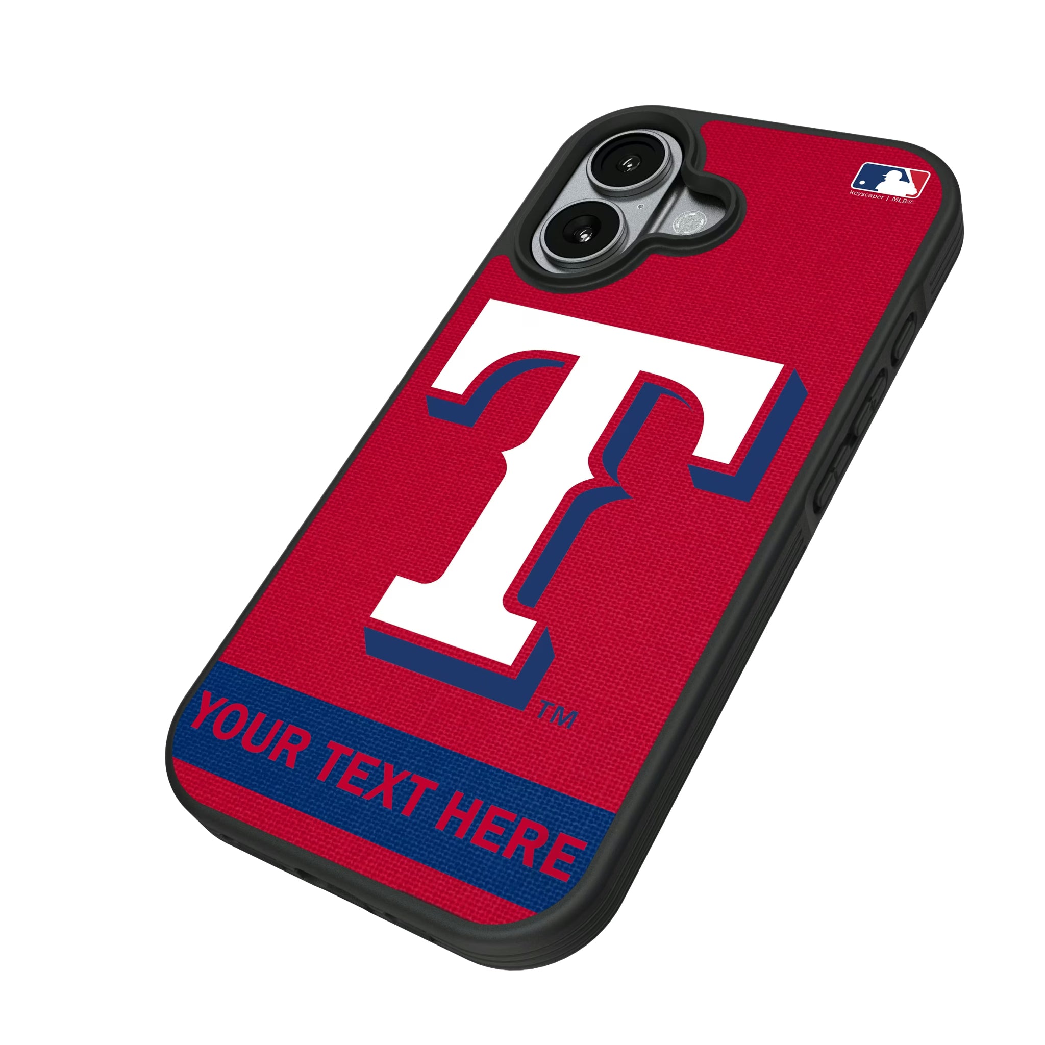 Texas Rangers Personalized Stripe iPhone Bump Phone Case for Apple iPhone - Isometric View#Device_iPhone 17