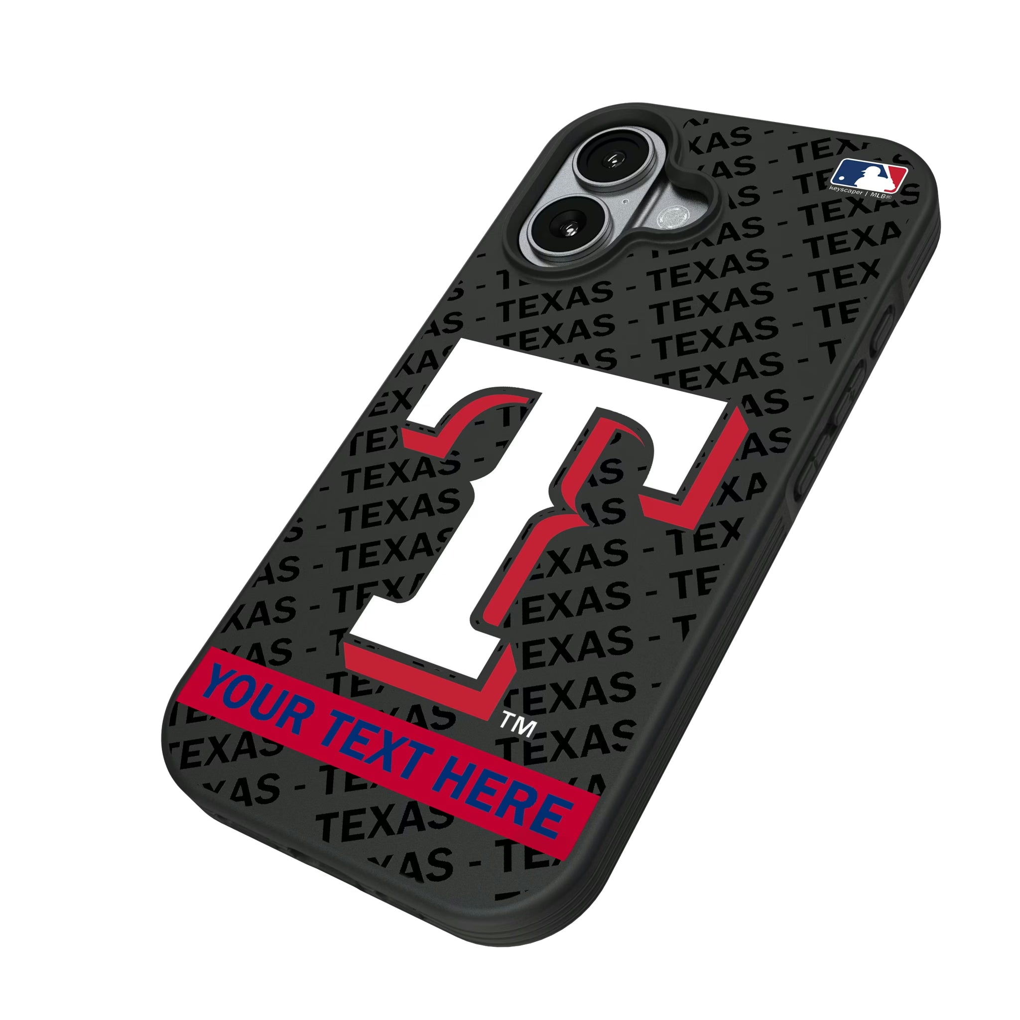 Texas Rangers Personalized Tilt iPhone Bump Phone Case for Apple iPhone - Isometric View#Device_iPhone 17