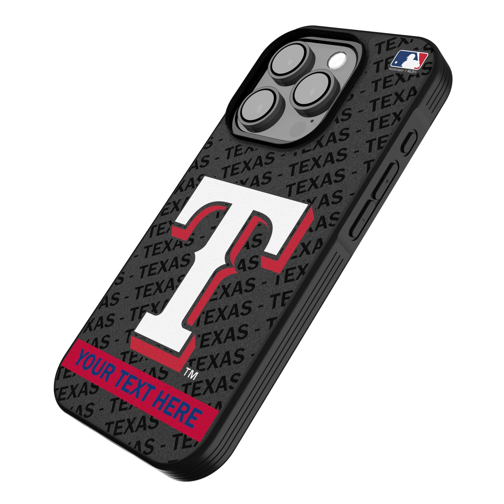 Texas Rangers Personalized Tilt iPhone Bump Phone Case for Apple iPhone - Isometric View