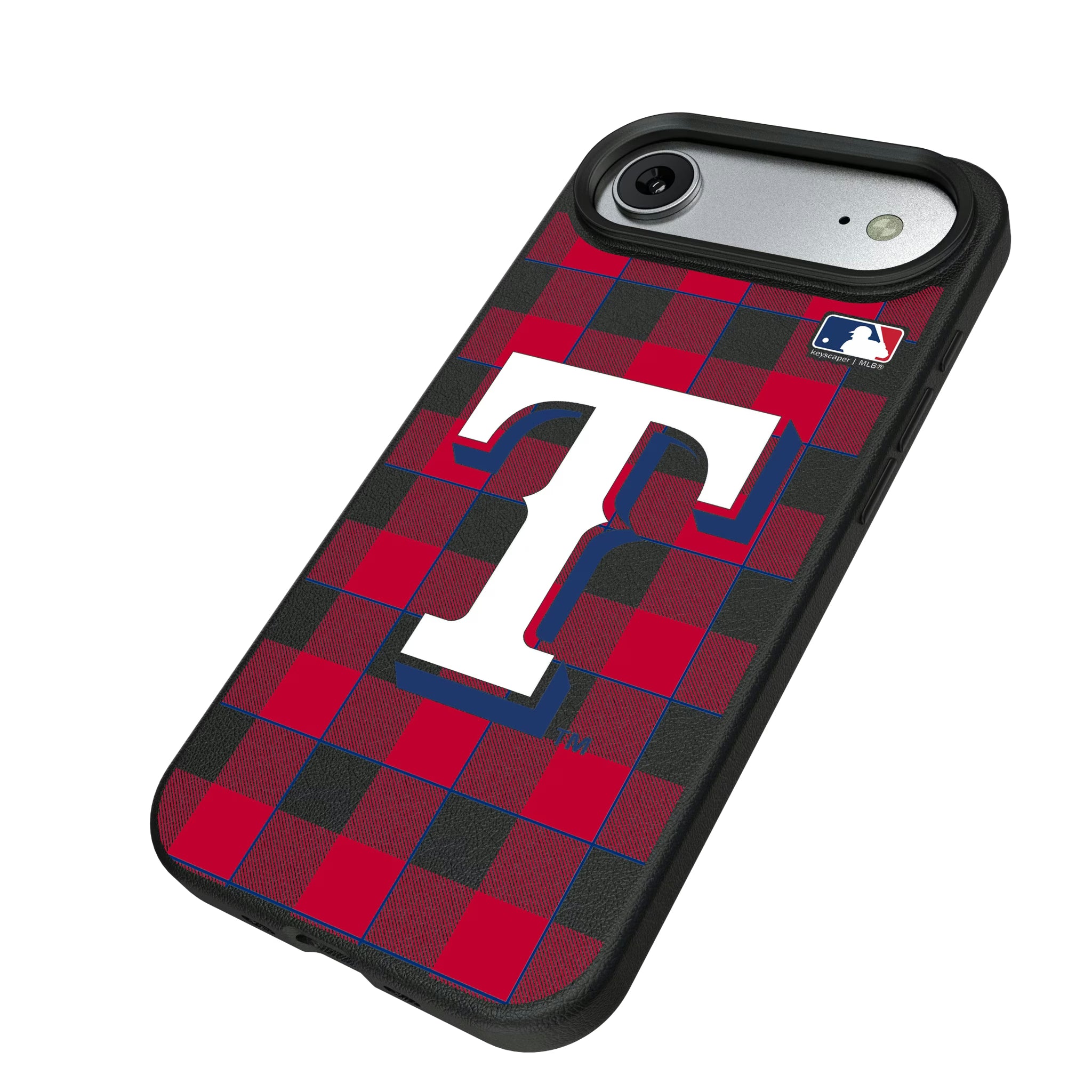 Texas Rangers Plaid iPhone MagSafe Compatible Phone Case for Apple iPhone - Isometric View#Device_iPhone Air