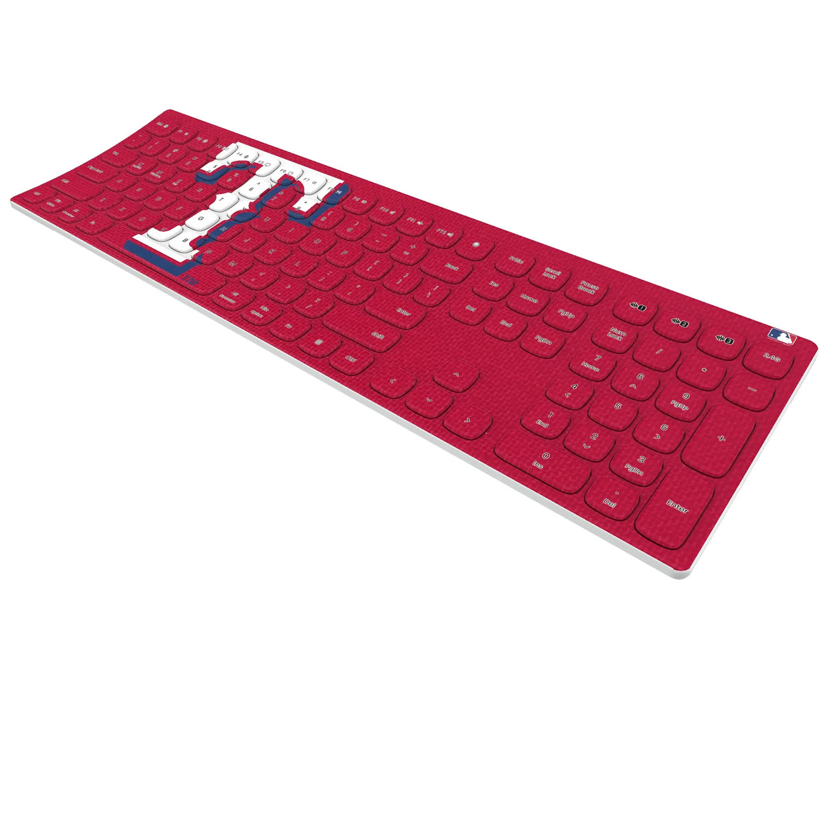 Texas Rangers Solid KKB605 Curved Wireless Keyboard - Isometric View