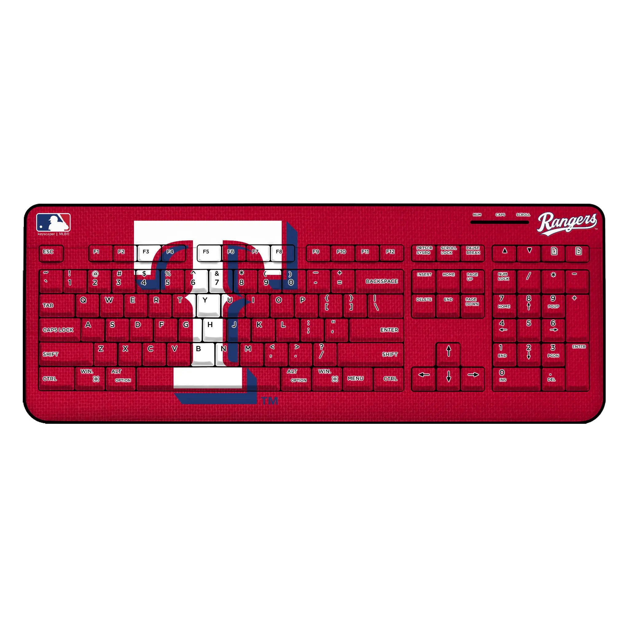 Texas Rangers Solid Wireless USB Keyboard