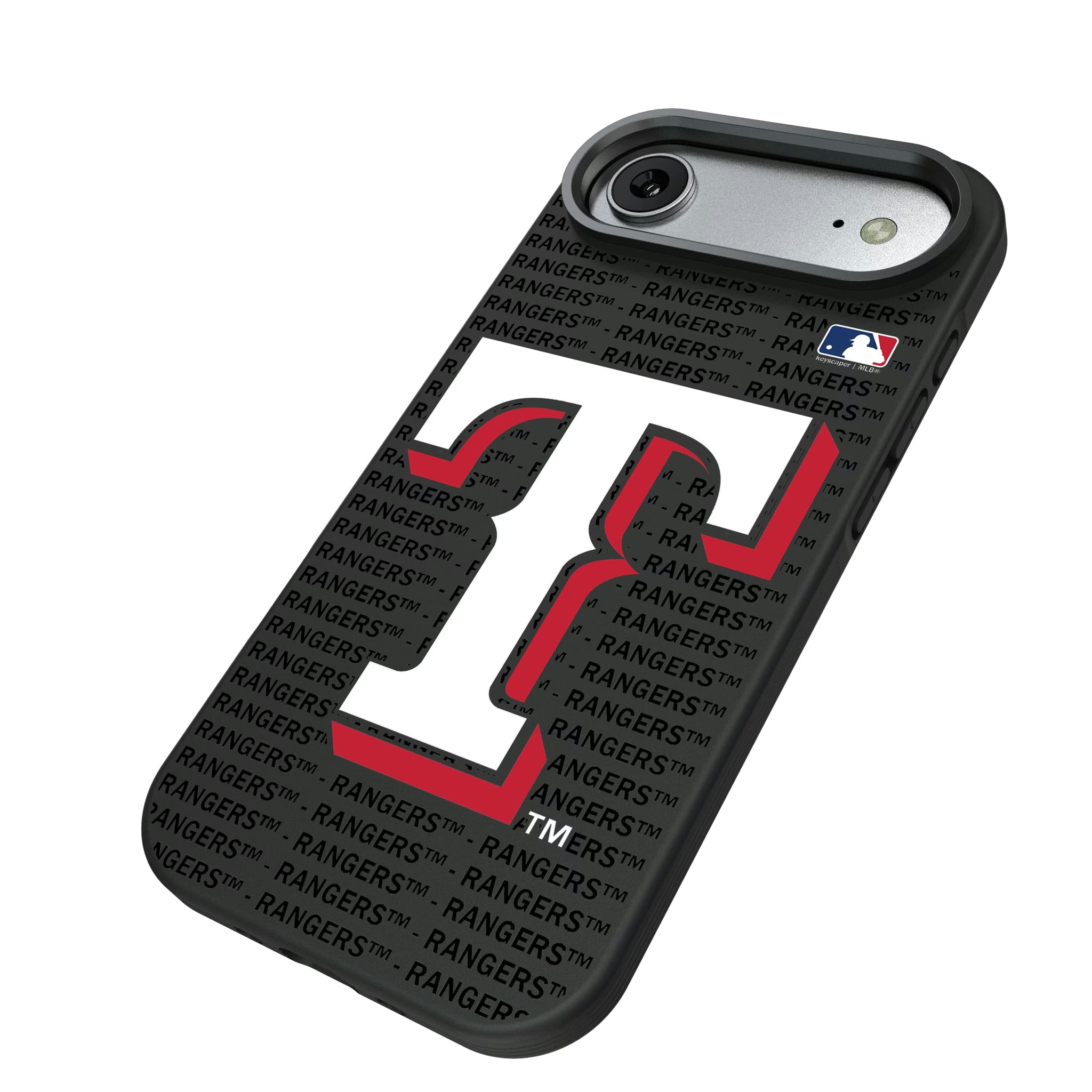 Texas Rangers Text Backdrop iPhone Bump Phone Case for Apple iPhone - Isometric View#Device_iPhone Air