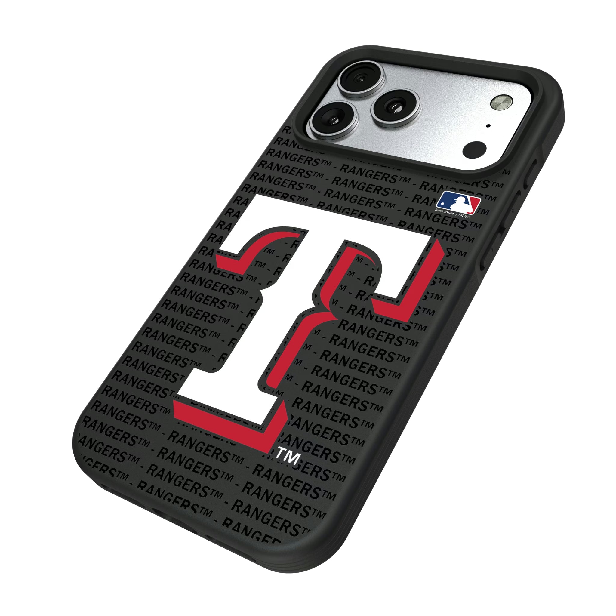 Texas Rangers Text Backdrop iPhone Bump Phone Case for Apple iPhone - Isometric View#Device_iPhone 17 Pro Max