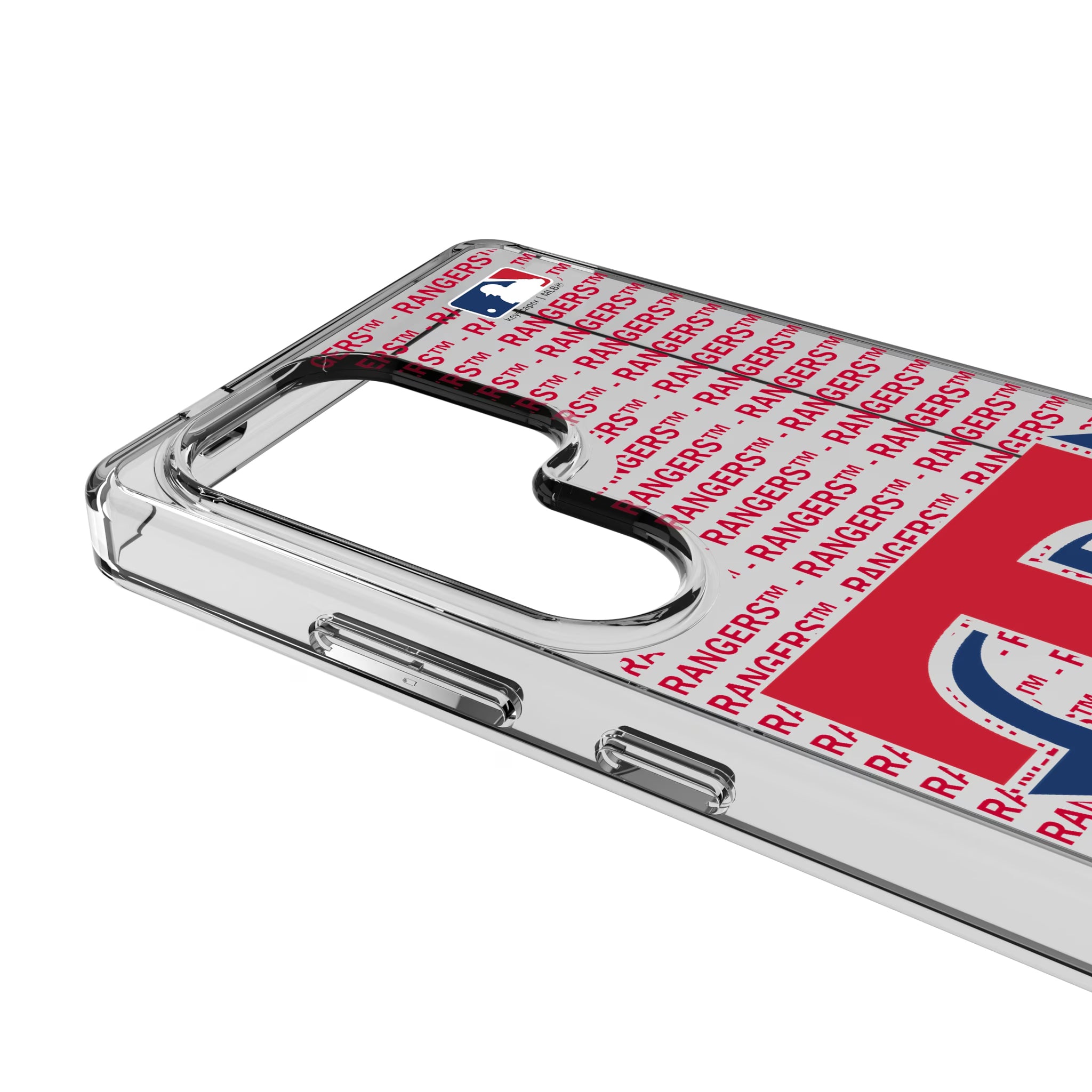 Texas Rangers Text Backdrop Galaxy Clear Phone Case for Samsung Galaxy - Detail