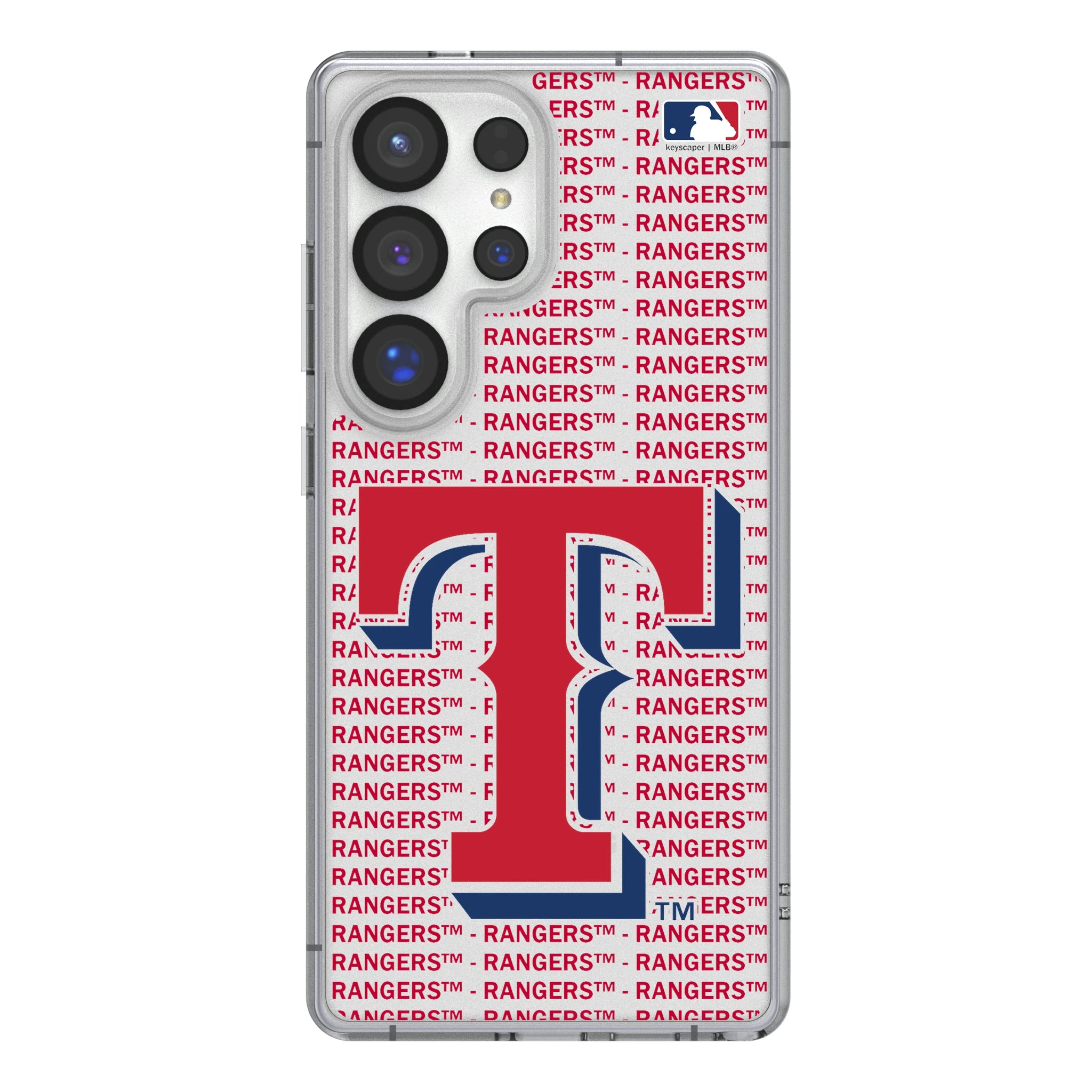 Texas Rangers Text Backdrop Galaxy Clear Phone Case for Samsung Galaxy