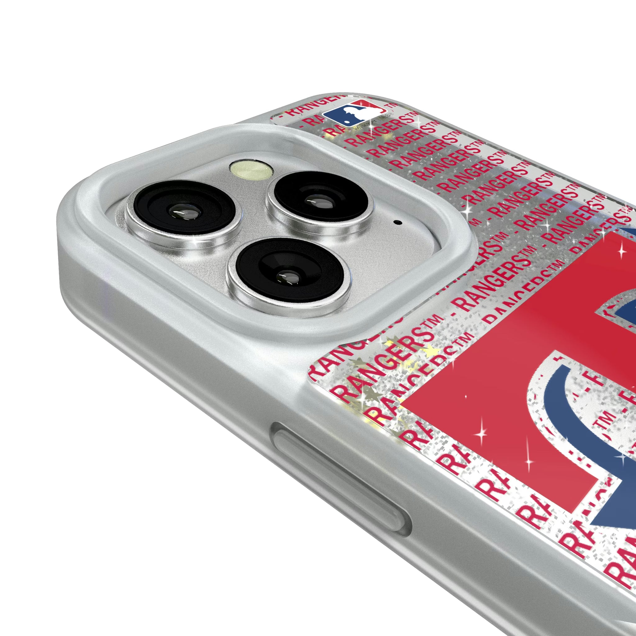 Texas Rangers Text Backdrop iPhone Glitter Phone Case for Apple iPhone - Detail#Device_iPhone 16 Pro