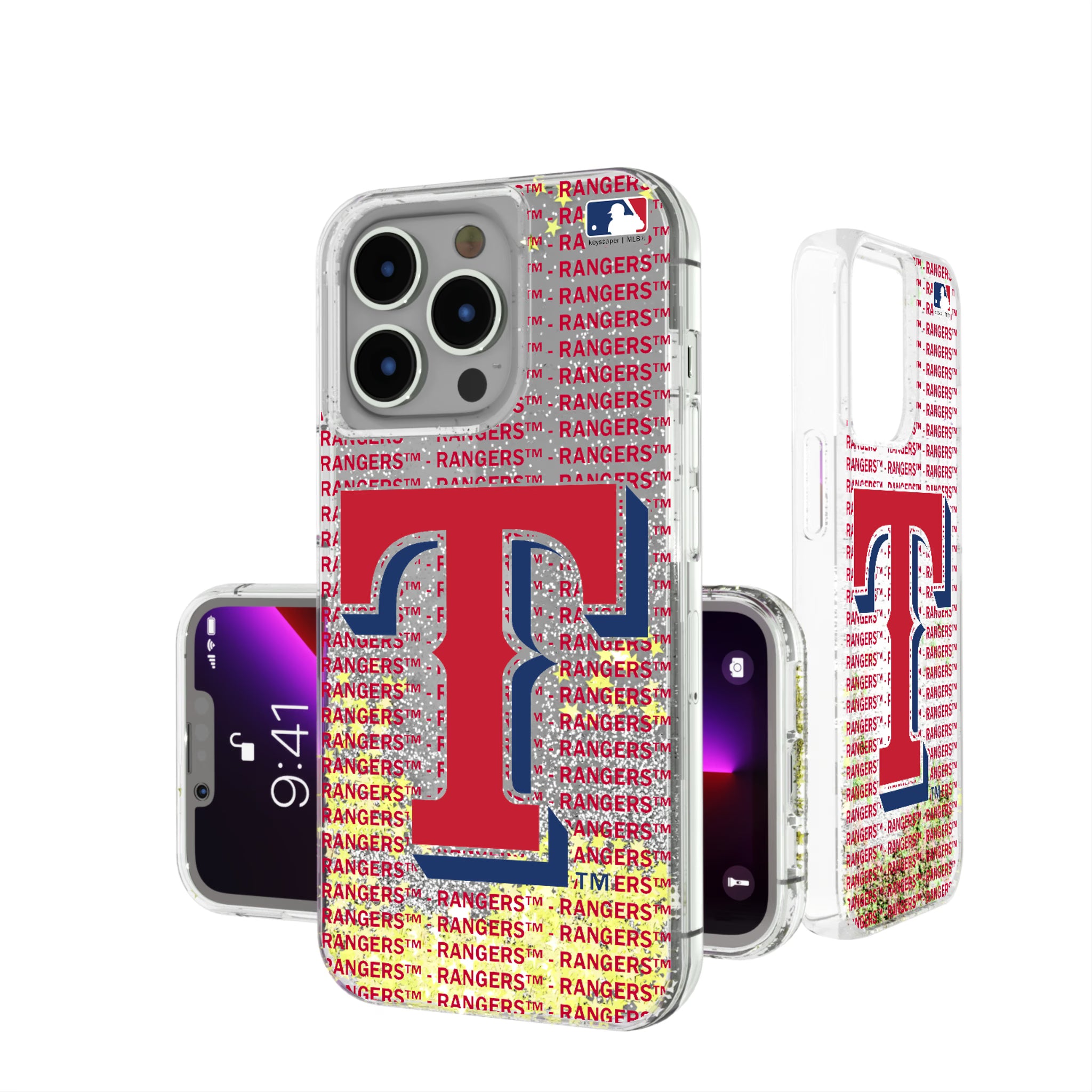 Texas Rangers Text Backdrop iPhone Glitter Phone Case for Apple iPhone