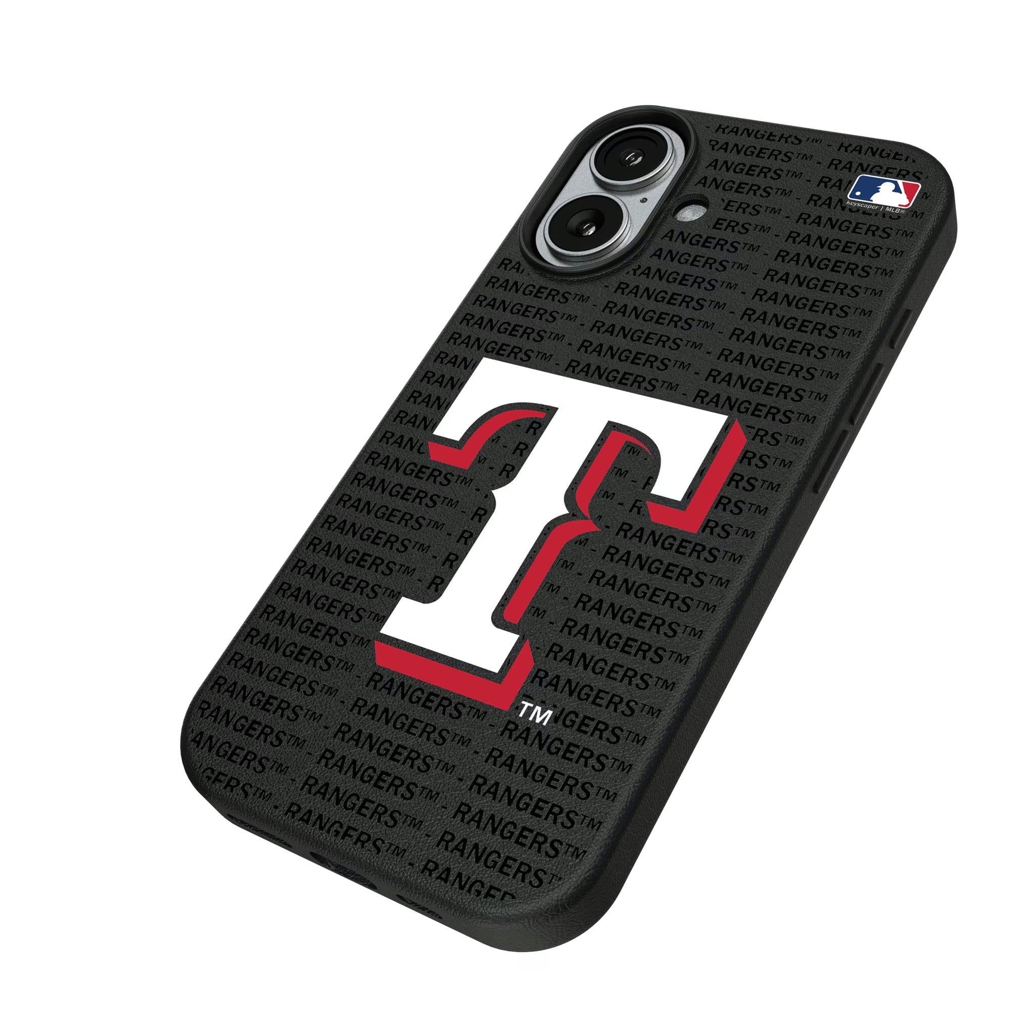 Texas Rangers Text Backdrop iPhone MagSafe Compatible Phone Case for Apple iPhone - Isometric View#Device_iPhone 17