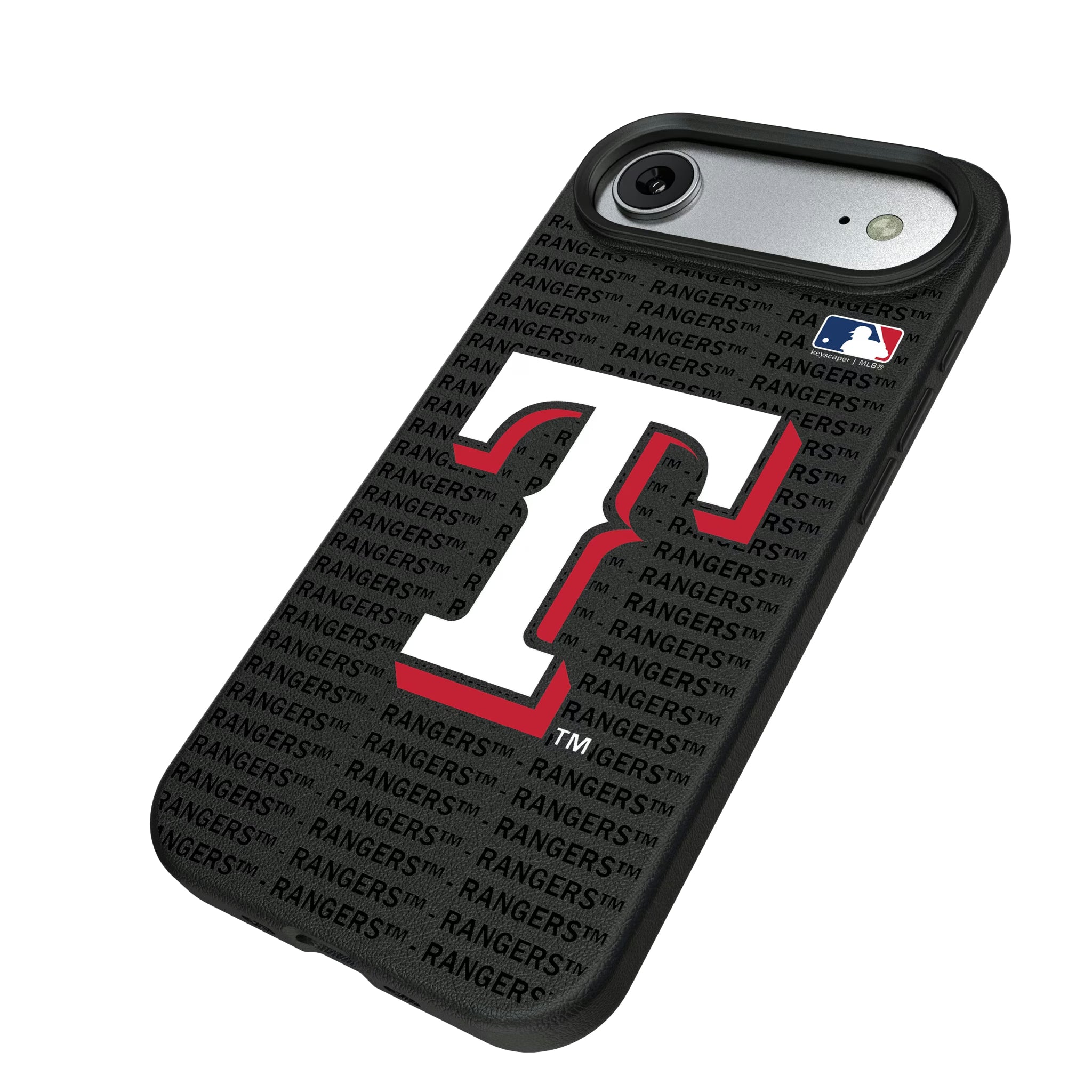 Texas Rangers Text Backdrop iPhone MagSafe Compatible Phone Case for Apple iPhone - Isometric View#Device_iPhone Air