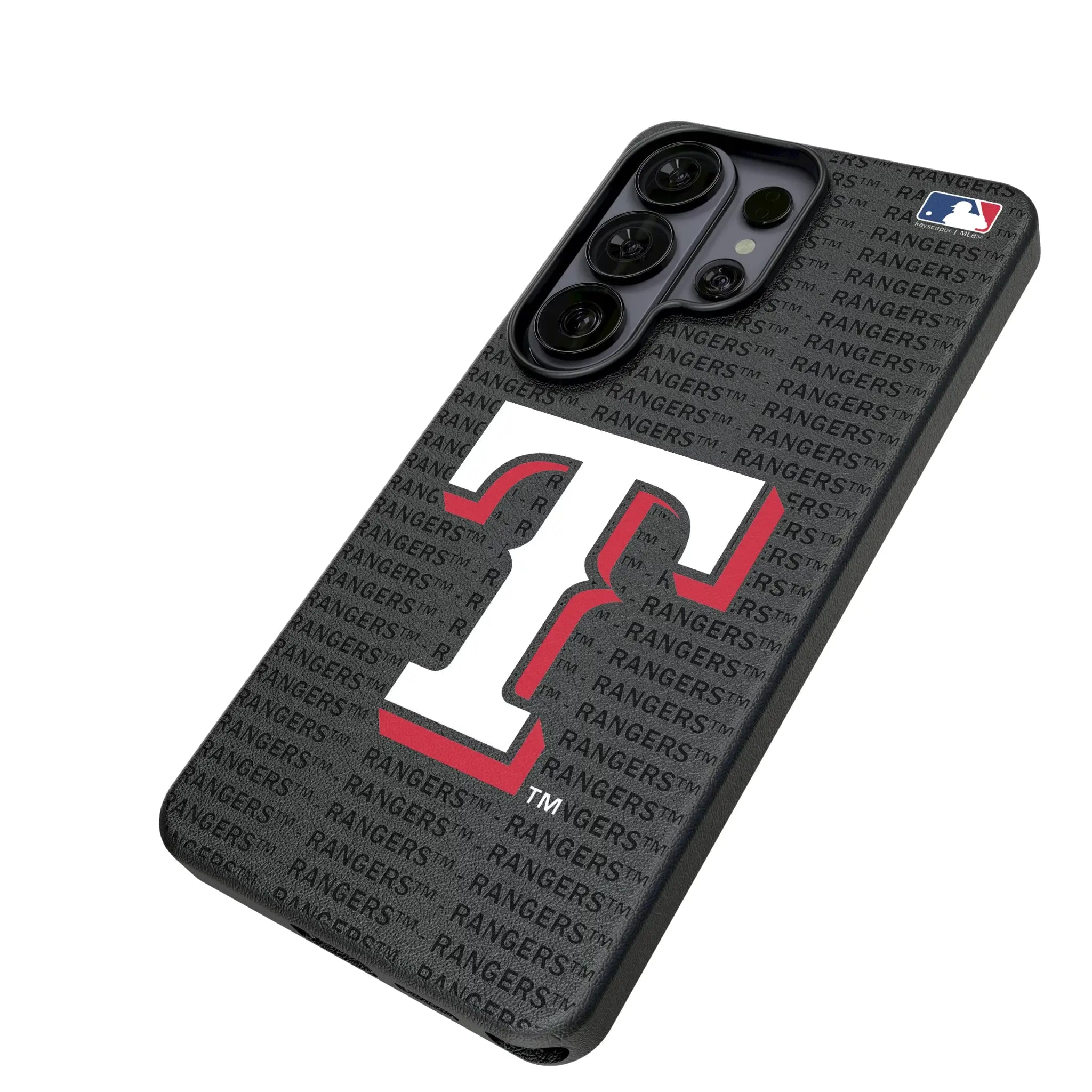 Texas Rangers Text Backdrop Galaxy MagSafe Compatible Phone Case for Samsung Galaxy - Isometric View#Device_Galaxy S26 Ultra