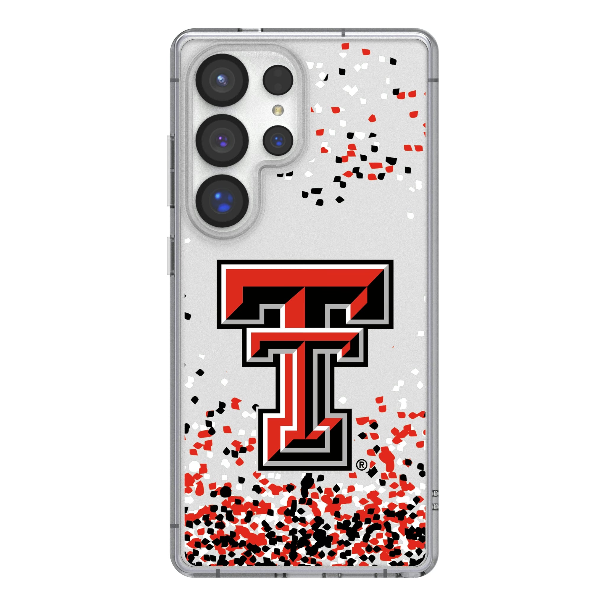 Texas Tech Red Raiders Confetti Galaxy Clear Phone Case for Samsung Galaxy