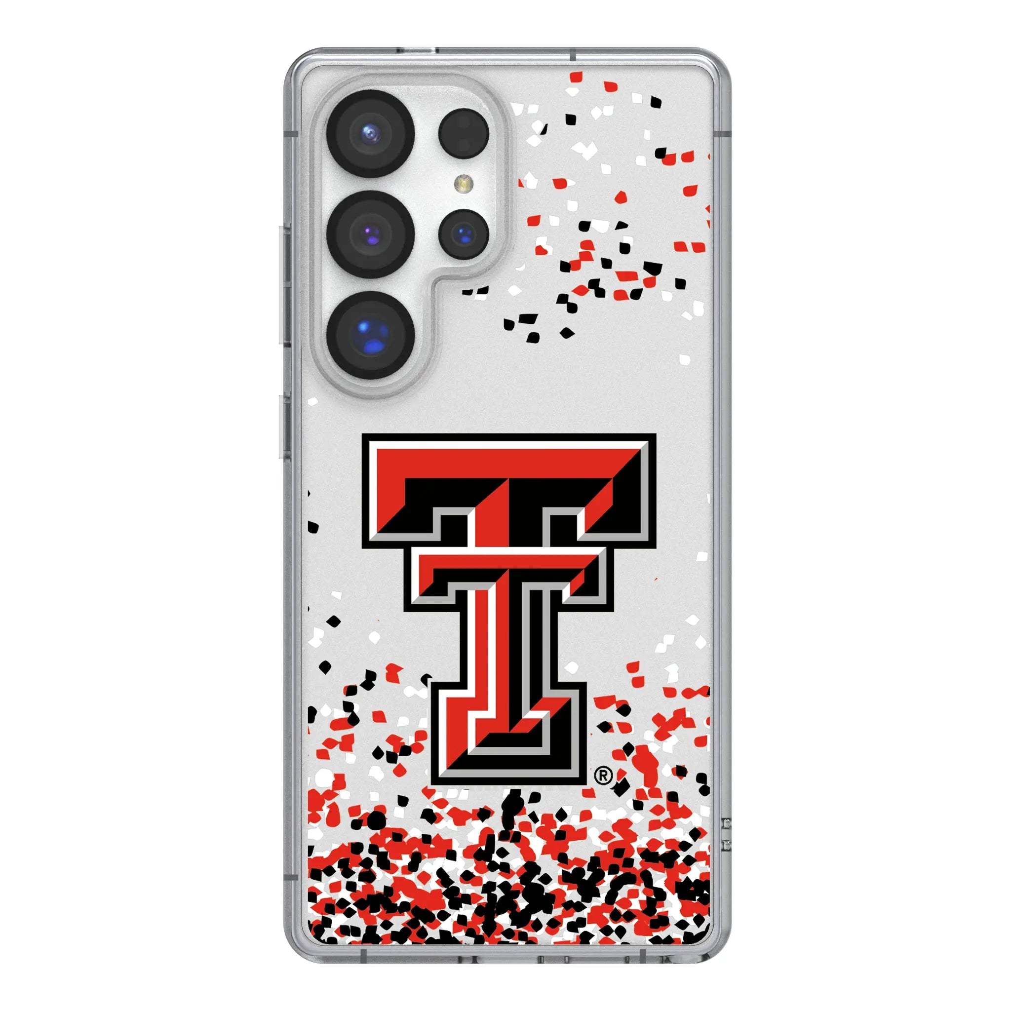 Texas Tech Red Raiders Confetti Galaxy Clear Phone Case for Samsung Galaxy#Device_Galaxy S25 Ultra