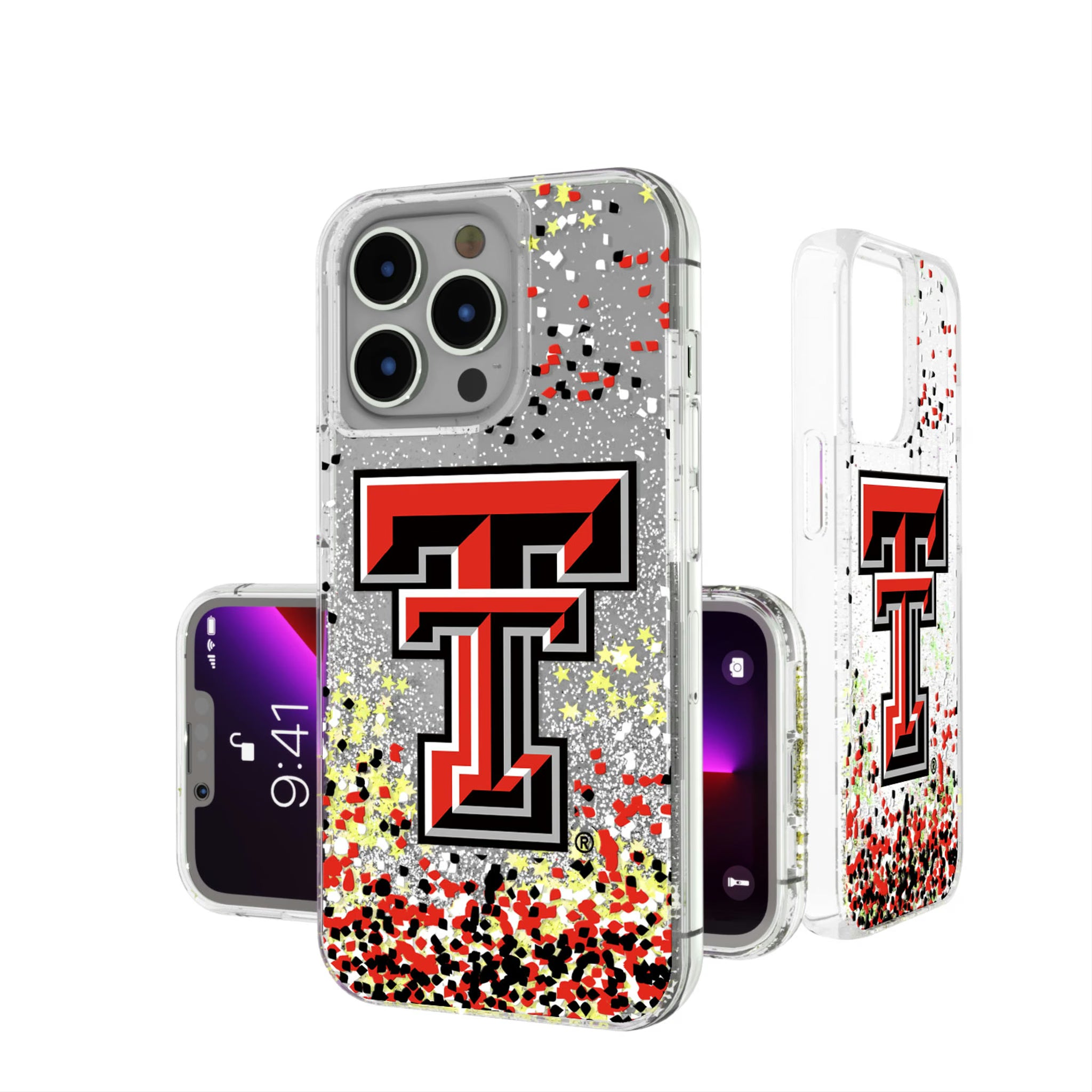 Texas Tech Red Raiders Confetti iPhone Glitter Phone Case for Apple iPhone
