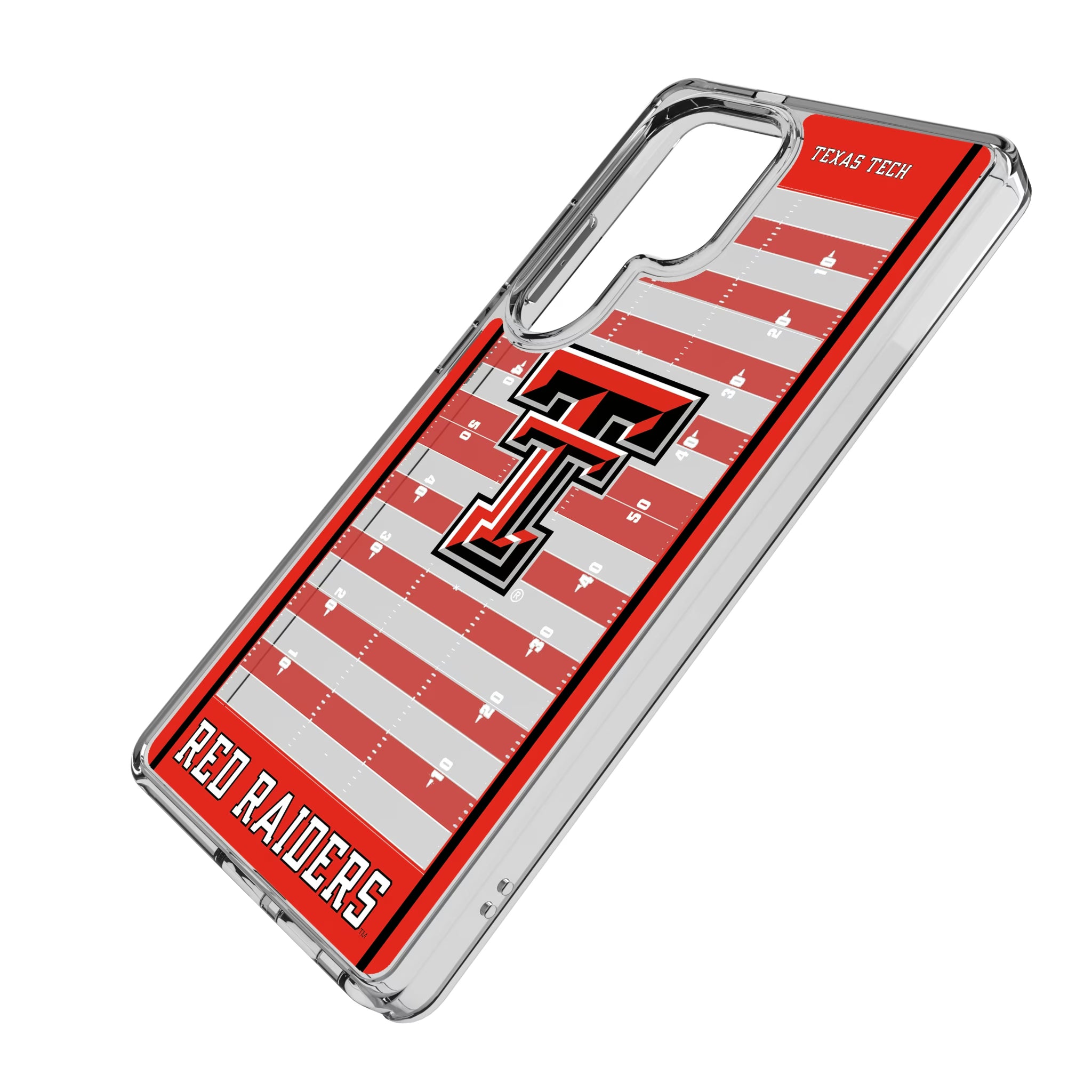 Texas Tech Red Raiders Field Galaxy Clear Phone Case for Samsung Galaxy - Isometric View