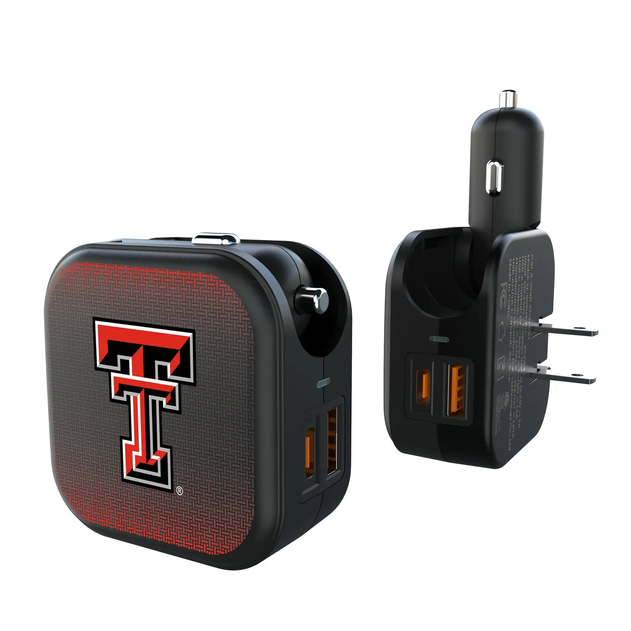 Texas Tech Red Raiders Linen 2 in 1 USB A/C Charger