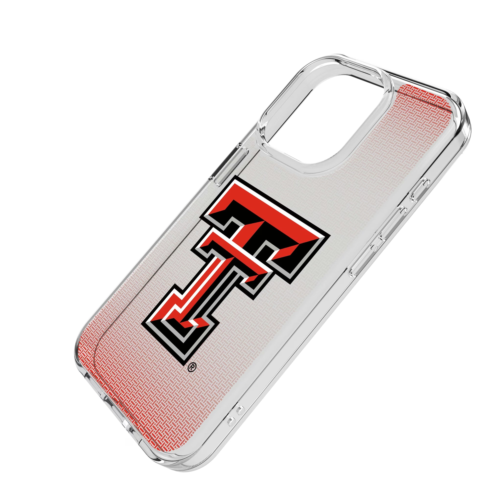 Texas Tech Red Raiders Linen iPhone Clear Phone Case for Apple iPhone - Isometric View