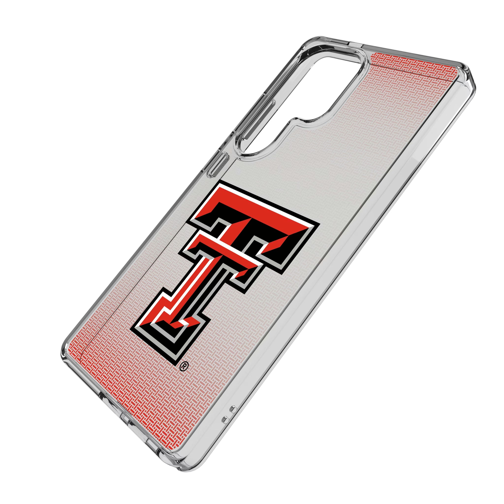 Texas Tech Red Raiders Linen Galaxy Clear Phone Case for Samsung Galaxy - Isometric View
