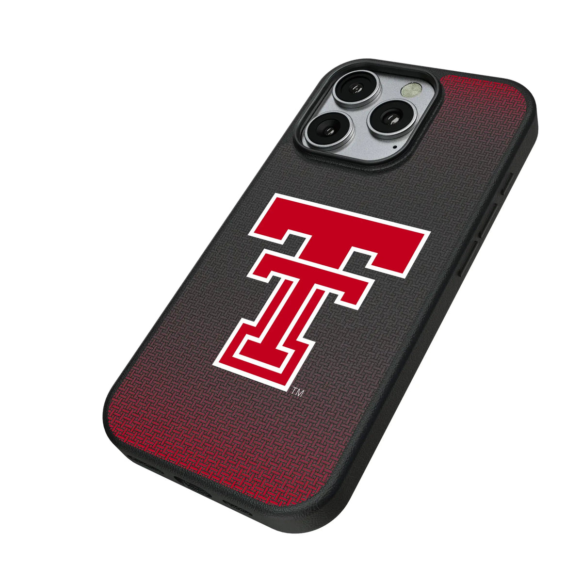 Texas Tech Red Raiders Linen iPhone MagSafe Compatible Phone Case for Apple iPhone - Isometric View#Device_iPhone 16 Pro