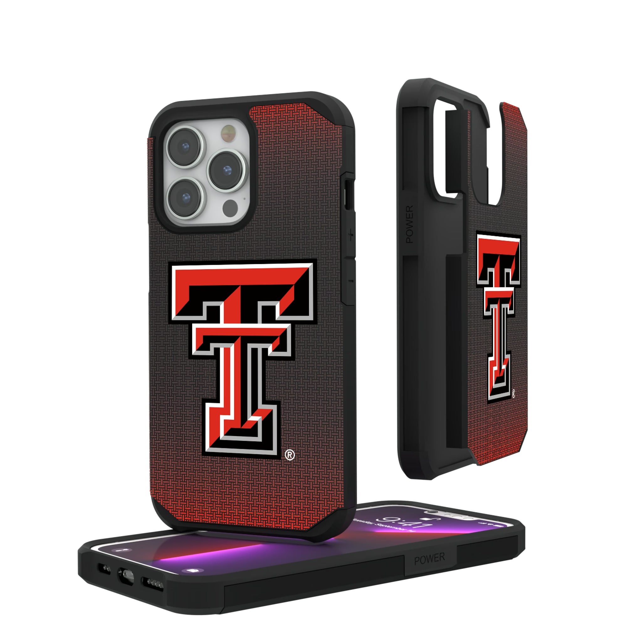 Texas Tech Red Raiders Linen iPhone Rugged Phone Case for Apple iPhone#Device_iPhone 13 Pro