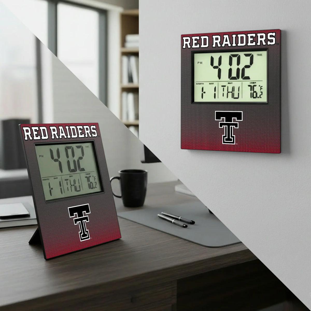 Texas Tech Red Raiders Linen Wall Clock - Lifestyle