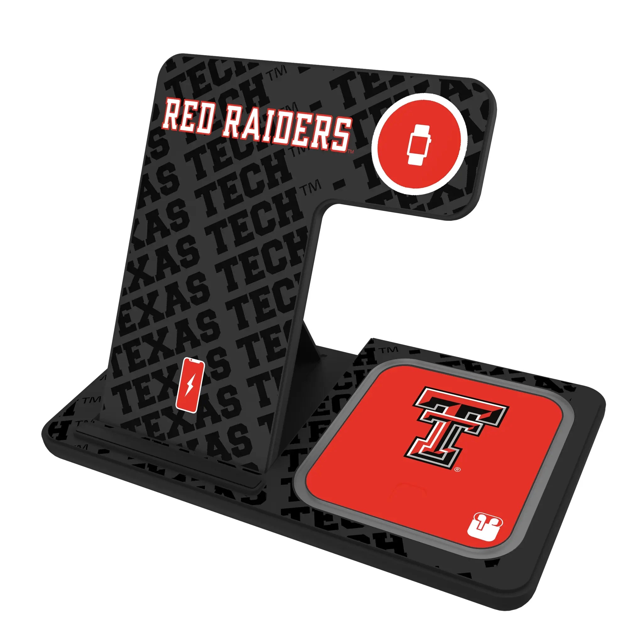 Texas Tech Red Raiders Monocolor Tilt 3 in 1 Charging Station