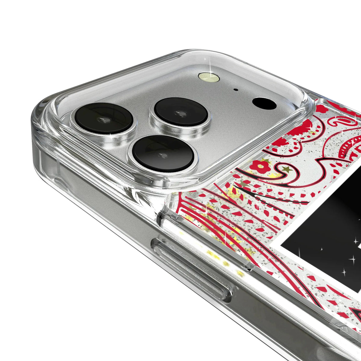 Texas Tech Red Raiders Paisley iPhone Glitter Phone Case for Apple iPhone - Detail#Device_iPhone 17 Pro