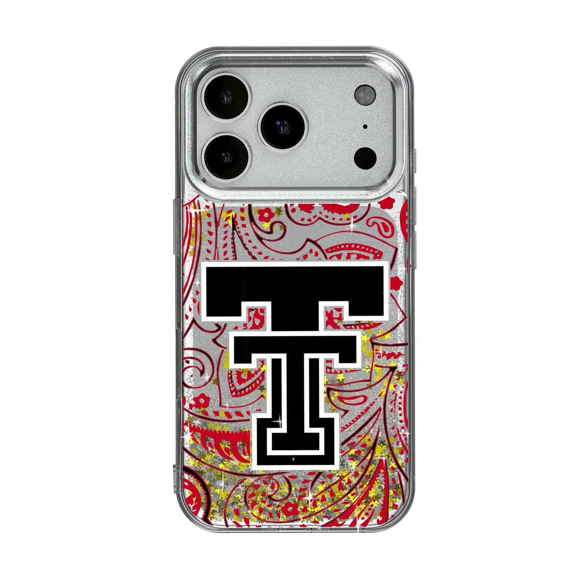 Texas Tech Red Raiders Paisley iPhone Glitter Phone Case for Apple iPhone#Device_iPhone 17 Pro