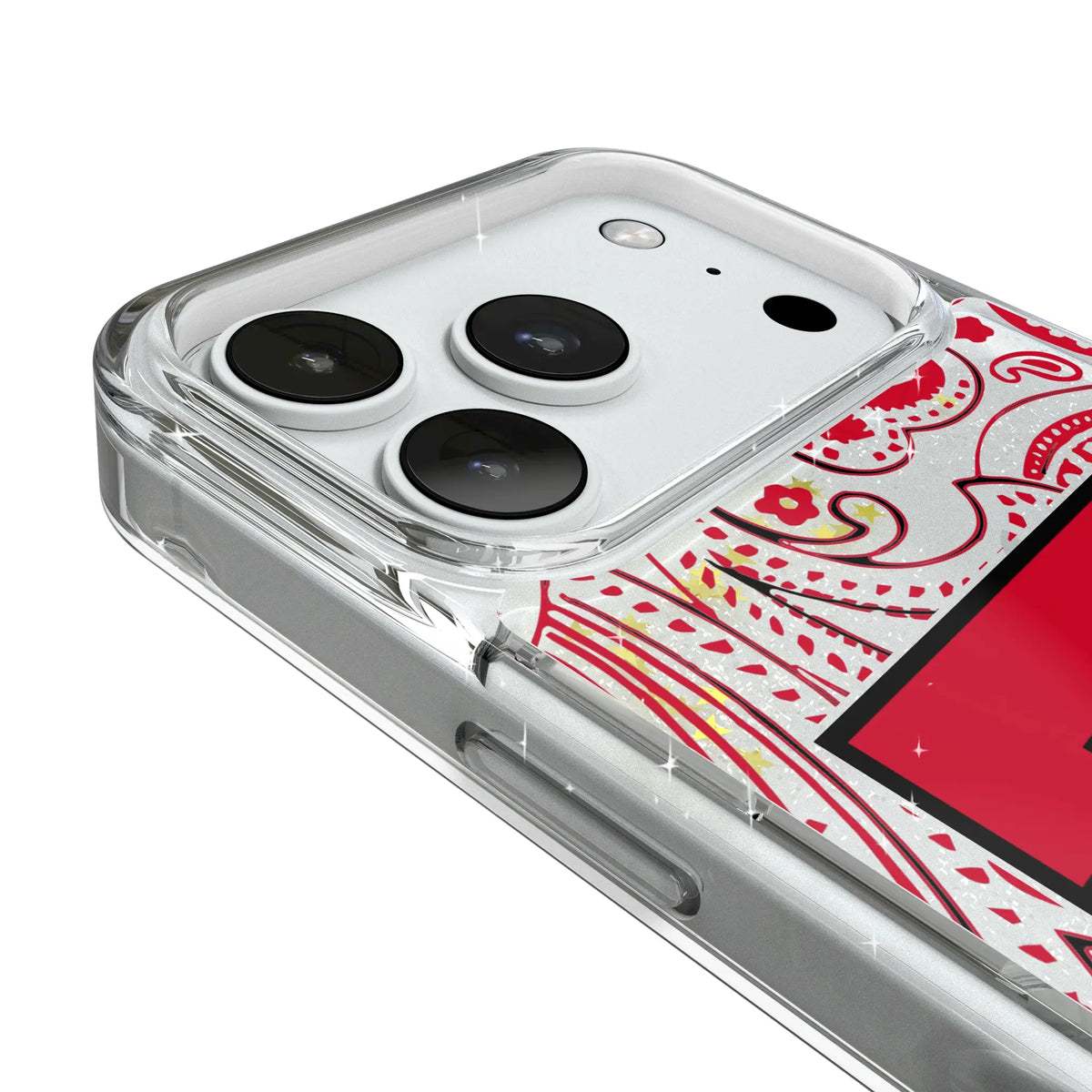 Texas Tech Red Raiders Paisley iPhone Glitter Phone Case for Apple iPhone - Detail#Device_iPhone 18 Pro