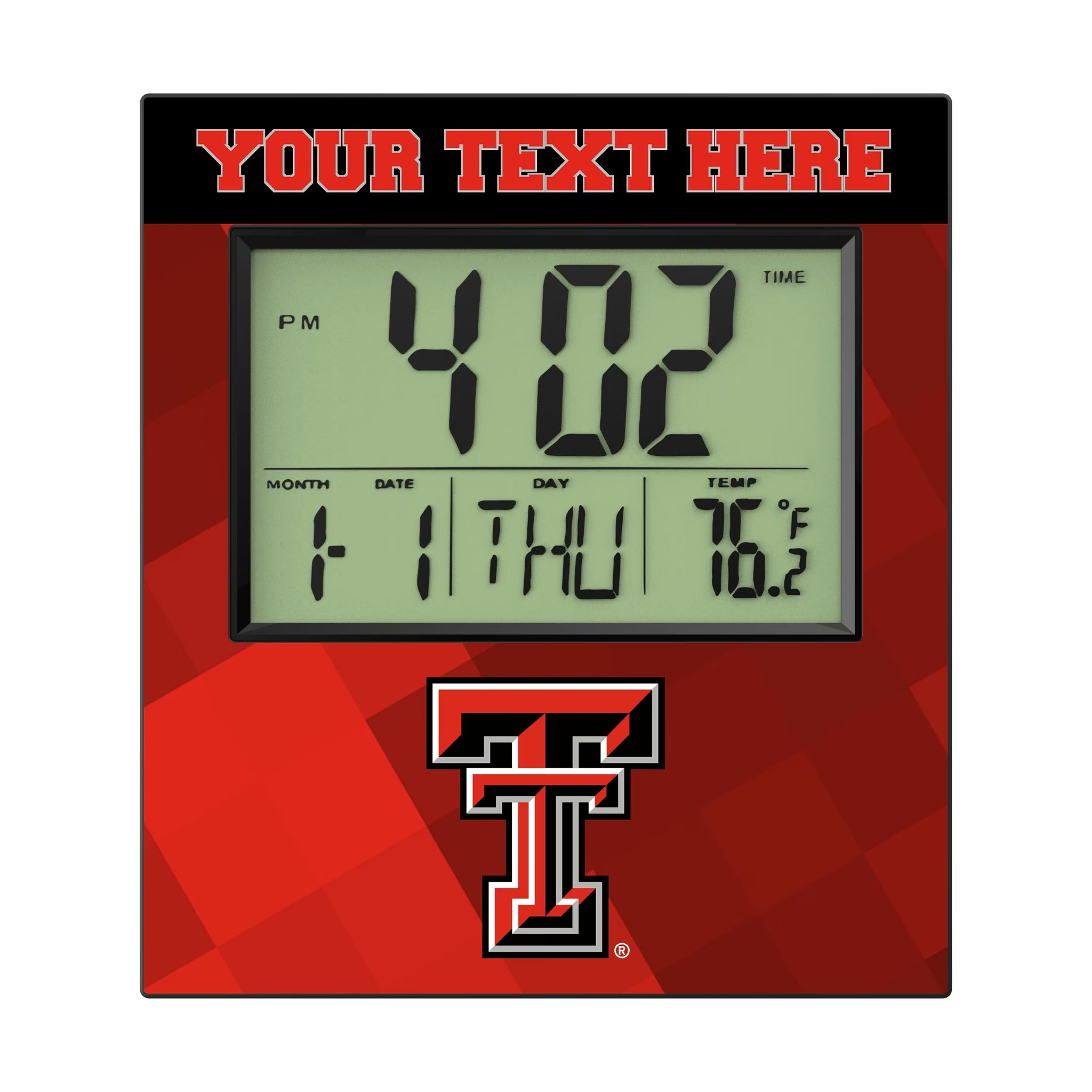 Texas Tech Red Raiders Personalized Color Block Wall Clock