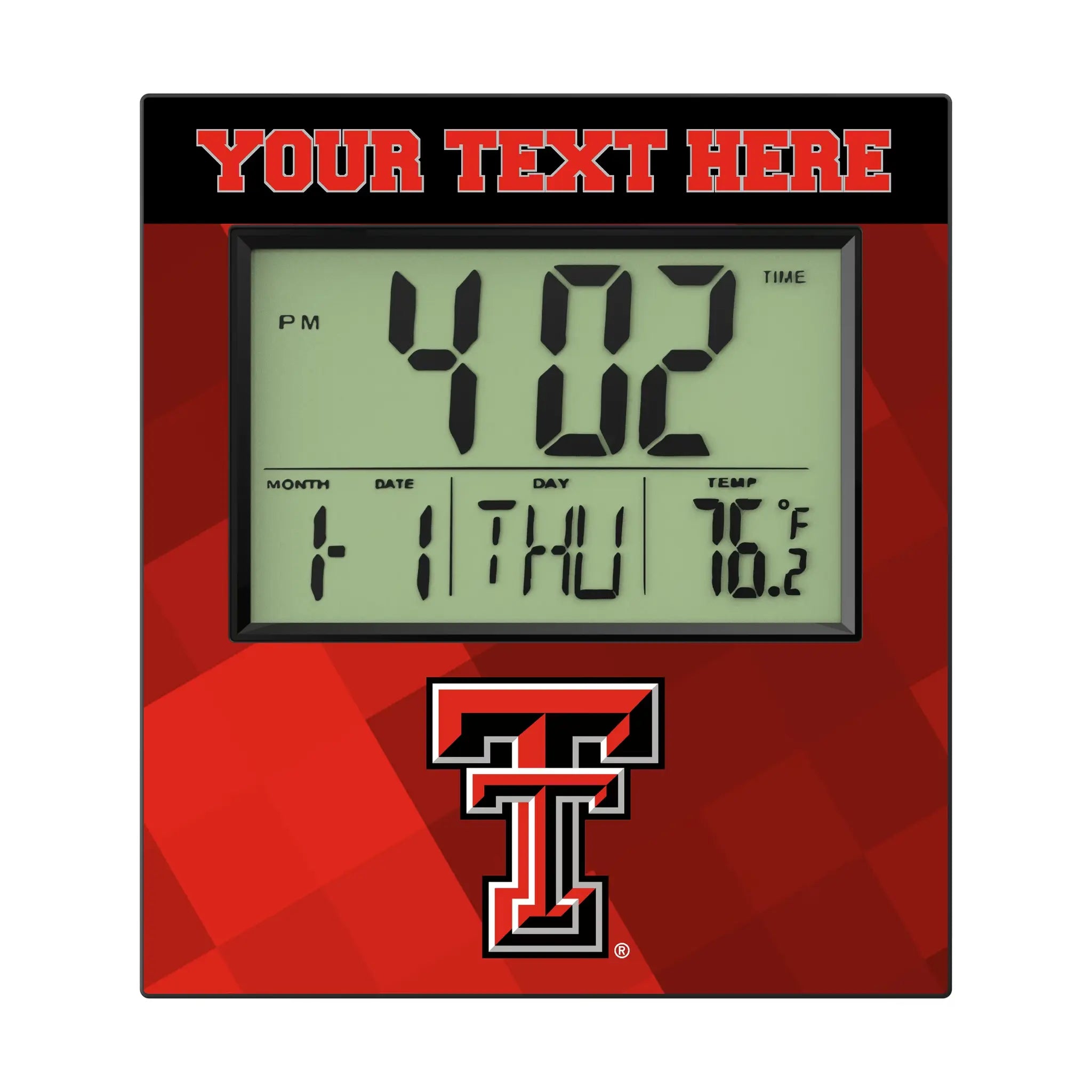 Texas Tech Red Raiders Personalized Color Block Wall Clock