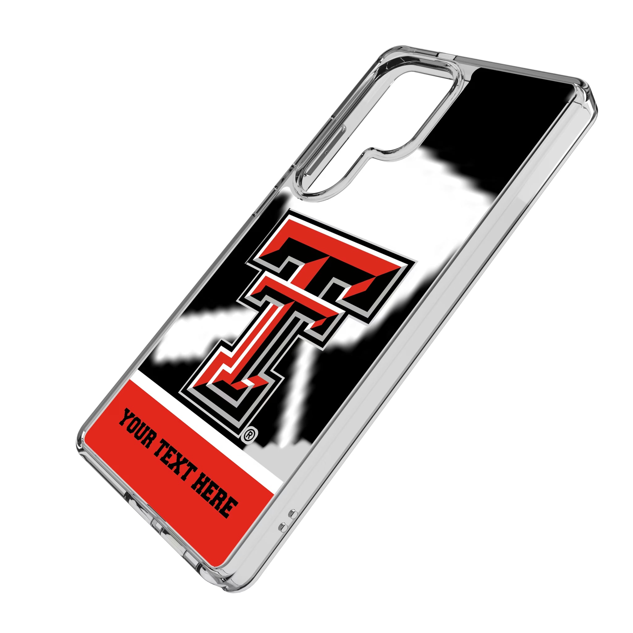 Texas Tech Red Raiders Personalized EndZone Plus Galaxy Clear Phone Case for Samsung Galaxy - Isometric View