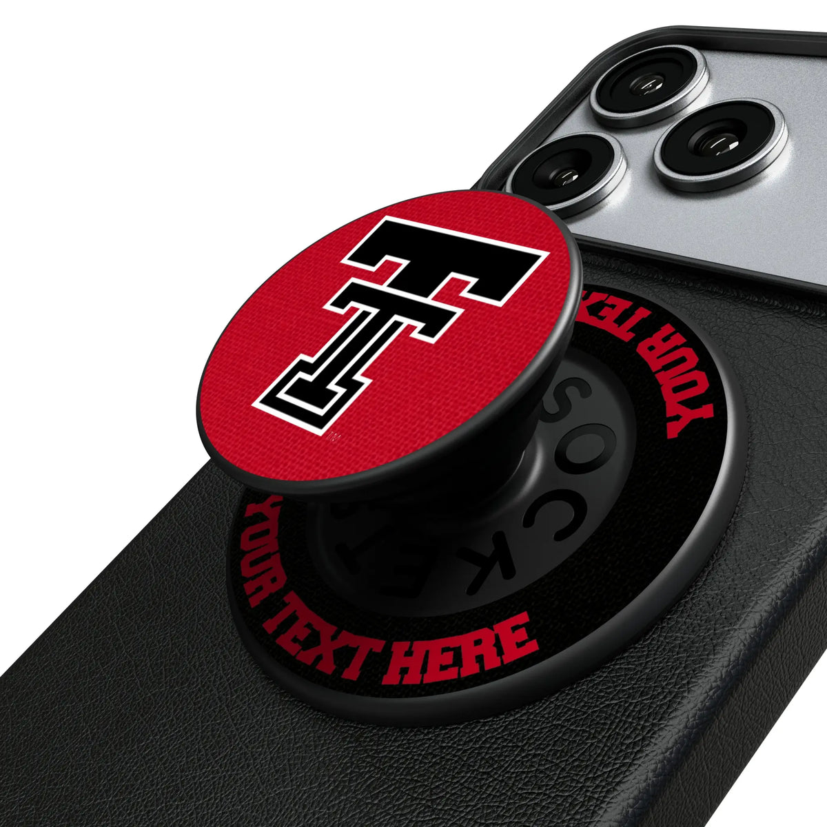 Texas Tech Red Raiders Personalized Endzone Solid Popsockets Round Magnetic