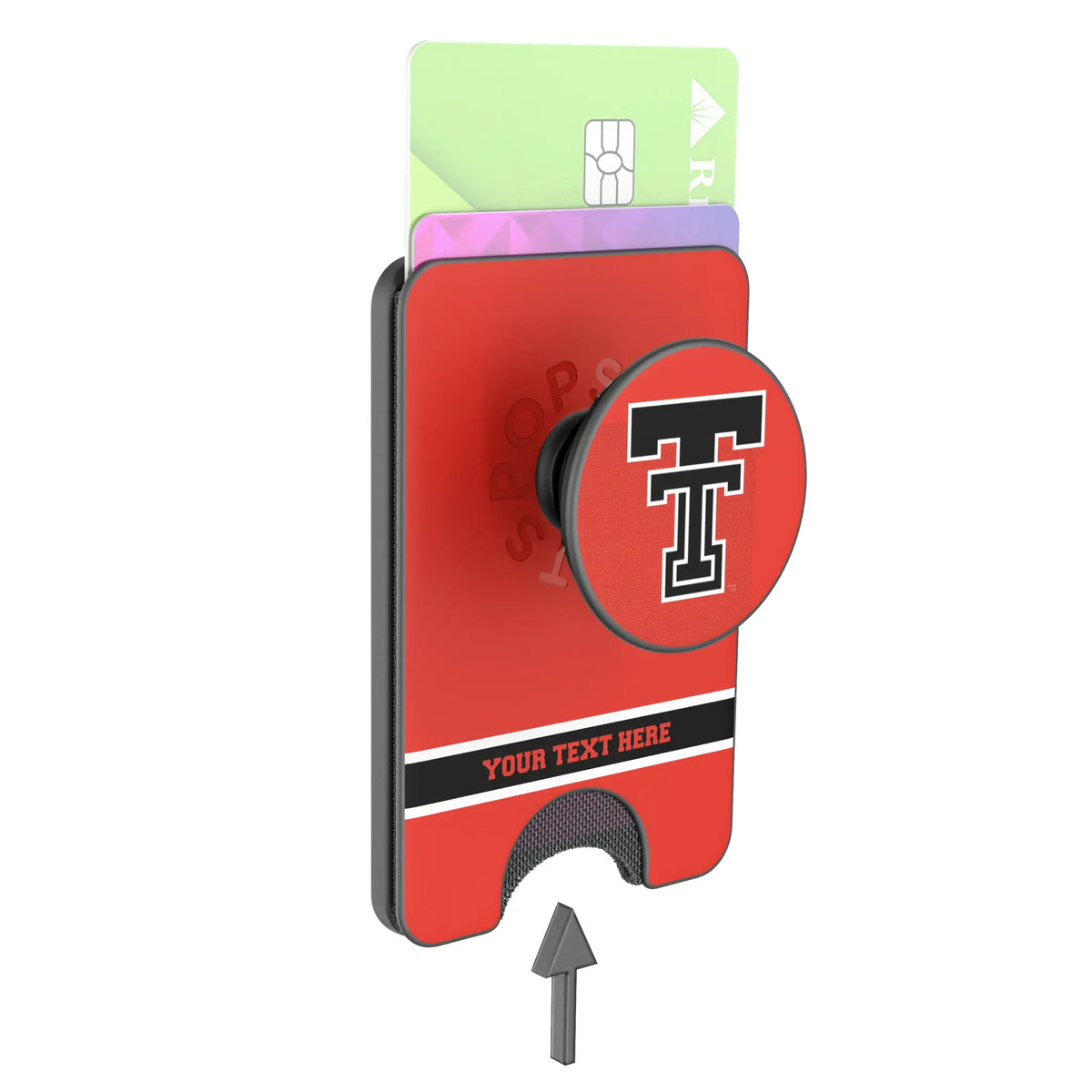 Texas Tech Red Raiders Personalized Endzone Solid Popsockets Wallet Magnetic - Detail