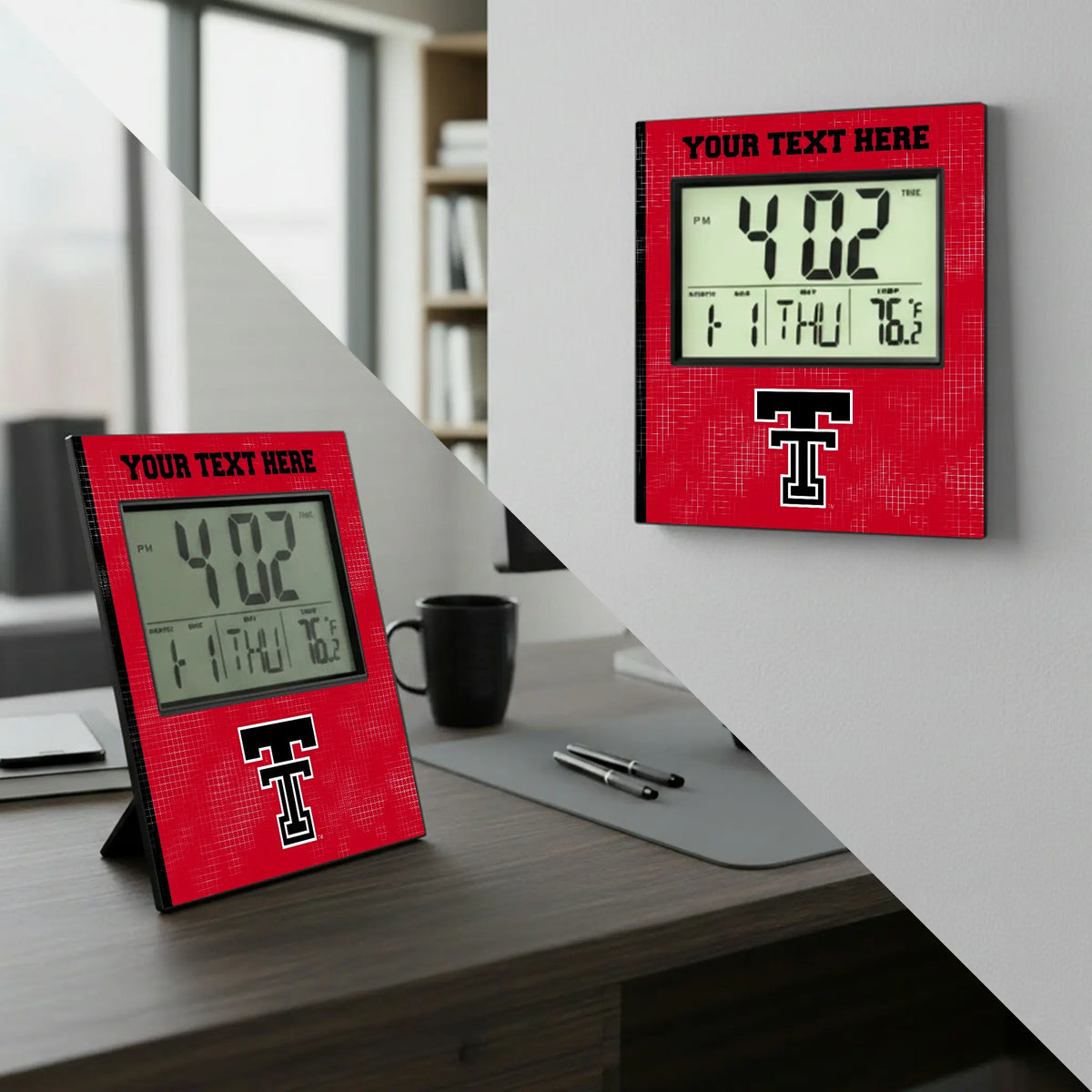 Texas Tech Red Raiders Personalized Hatch Wall Clock - Lifestyle
