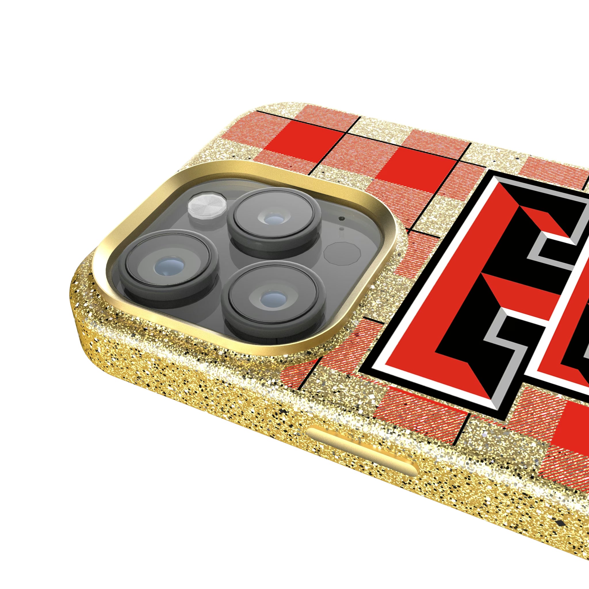 Texas Tech Red Raiders Plaid iPhone Bling Phone Case for Apple iPhone - Detail