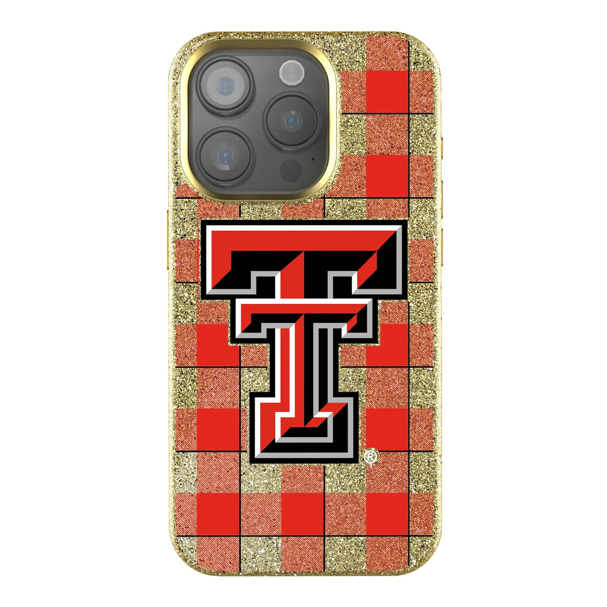 Texas Tech Red Raiders Plaid iPhone Bling Phone Case for Apple iPhone