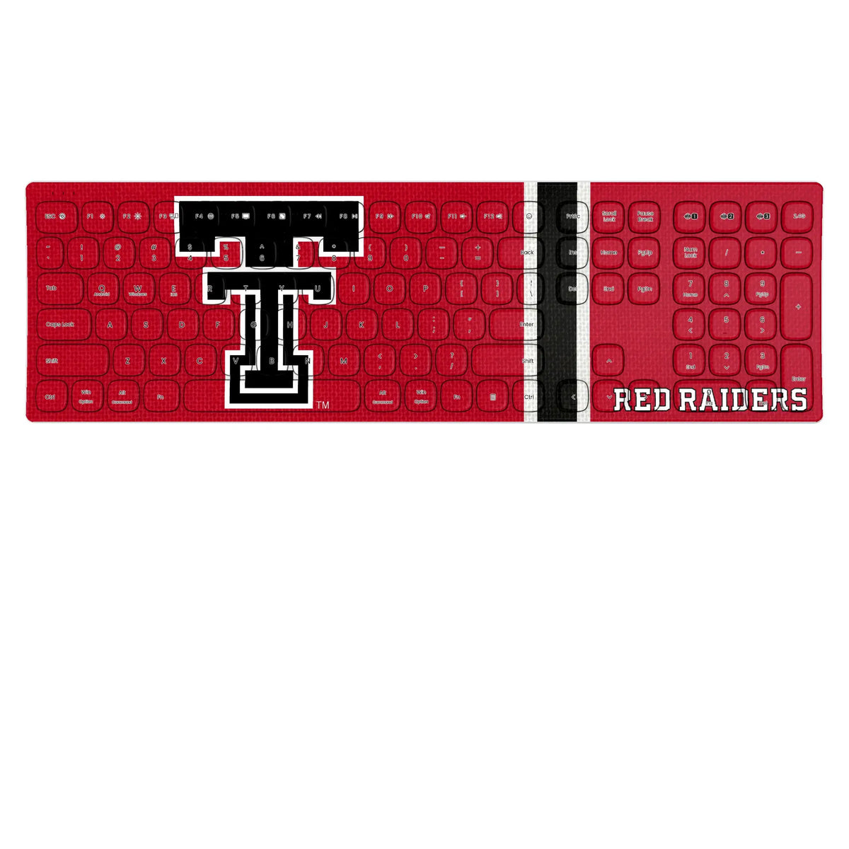 Texas Tech Red Raiders Stripe KKB605 Curved Wireless Keyboard