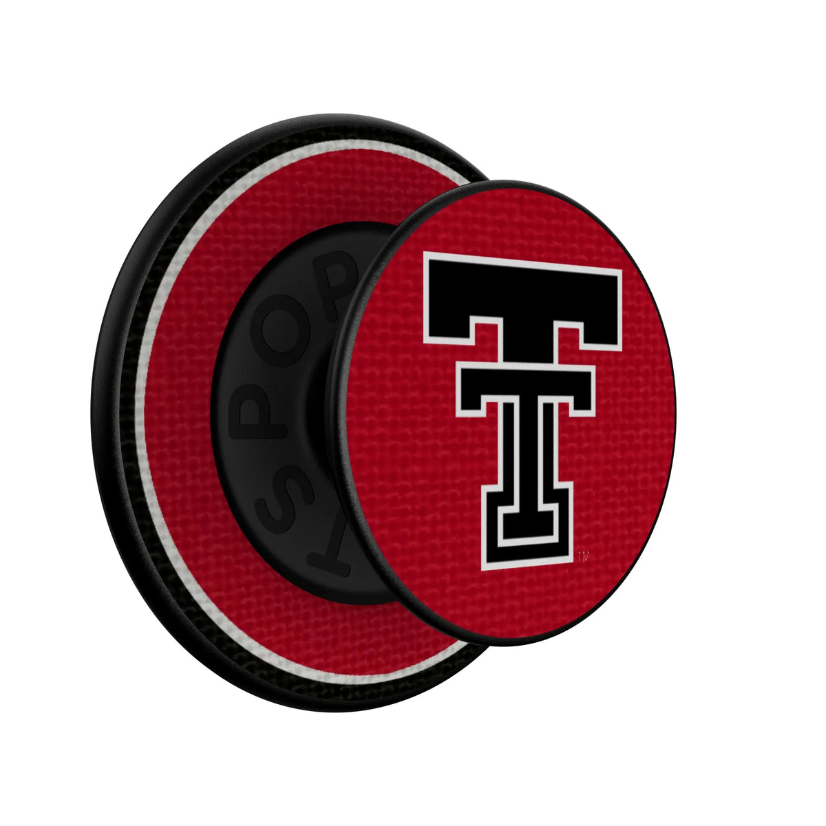 Texas Tech Red Raiders Stripe Popsockets Round Magnetic - Isometric View