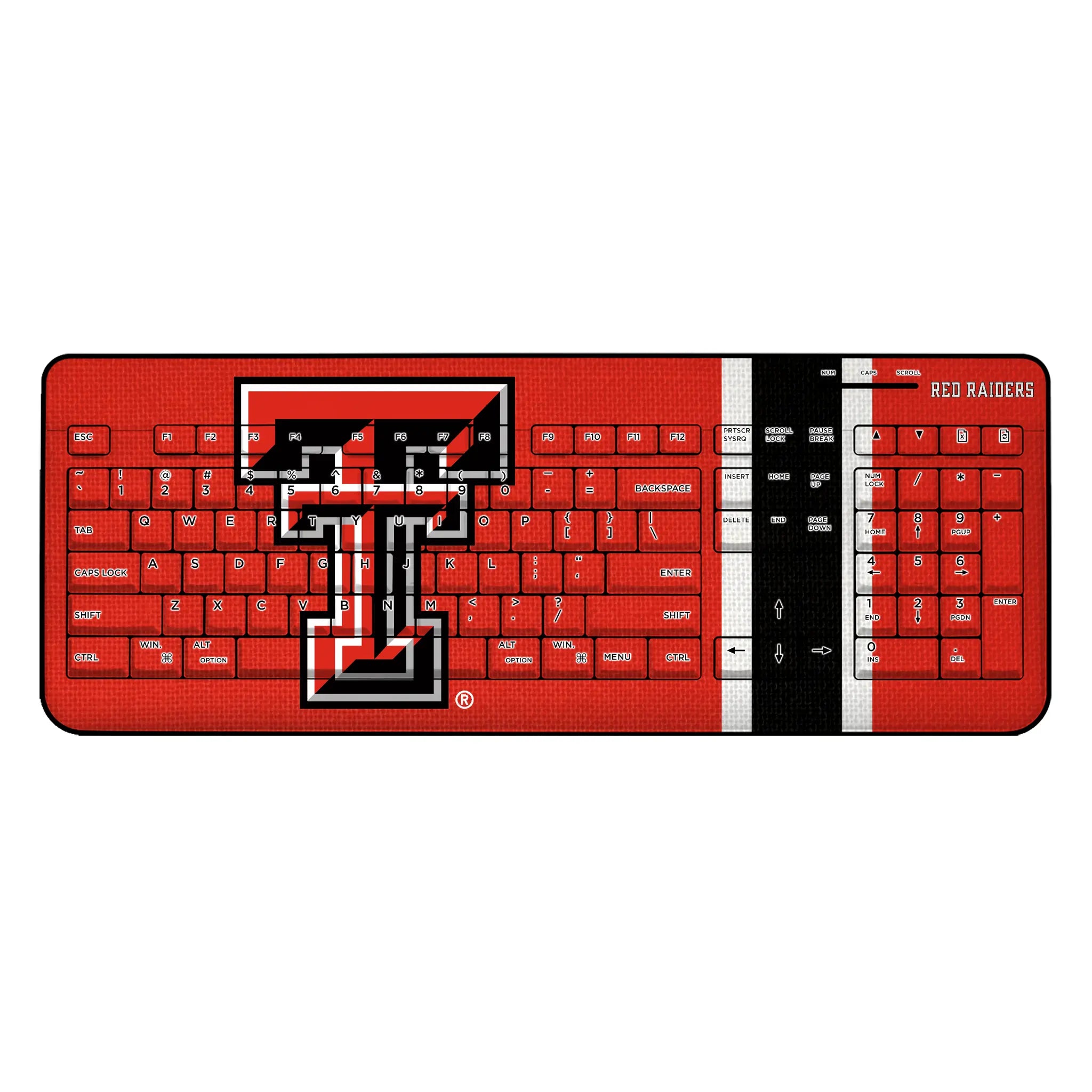 Texas Tech Red Raiders Stripe Wireless USB Keyboard