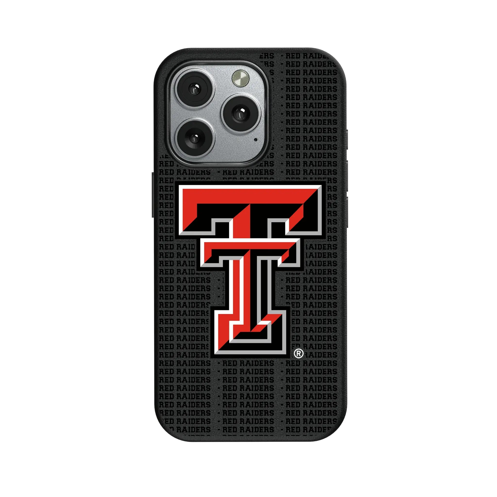 Texas Tech Red Raiders Text Backdrop iPhone MagSafe Compatible Phone Case for Apple iPhone